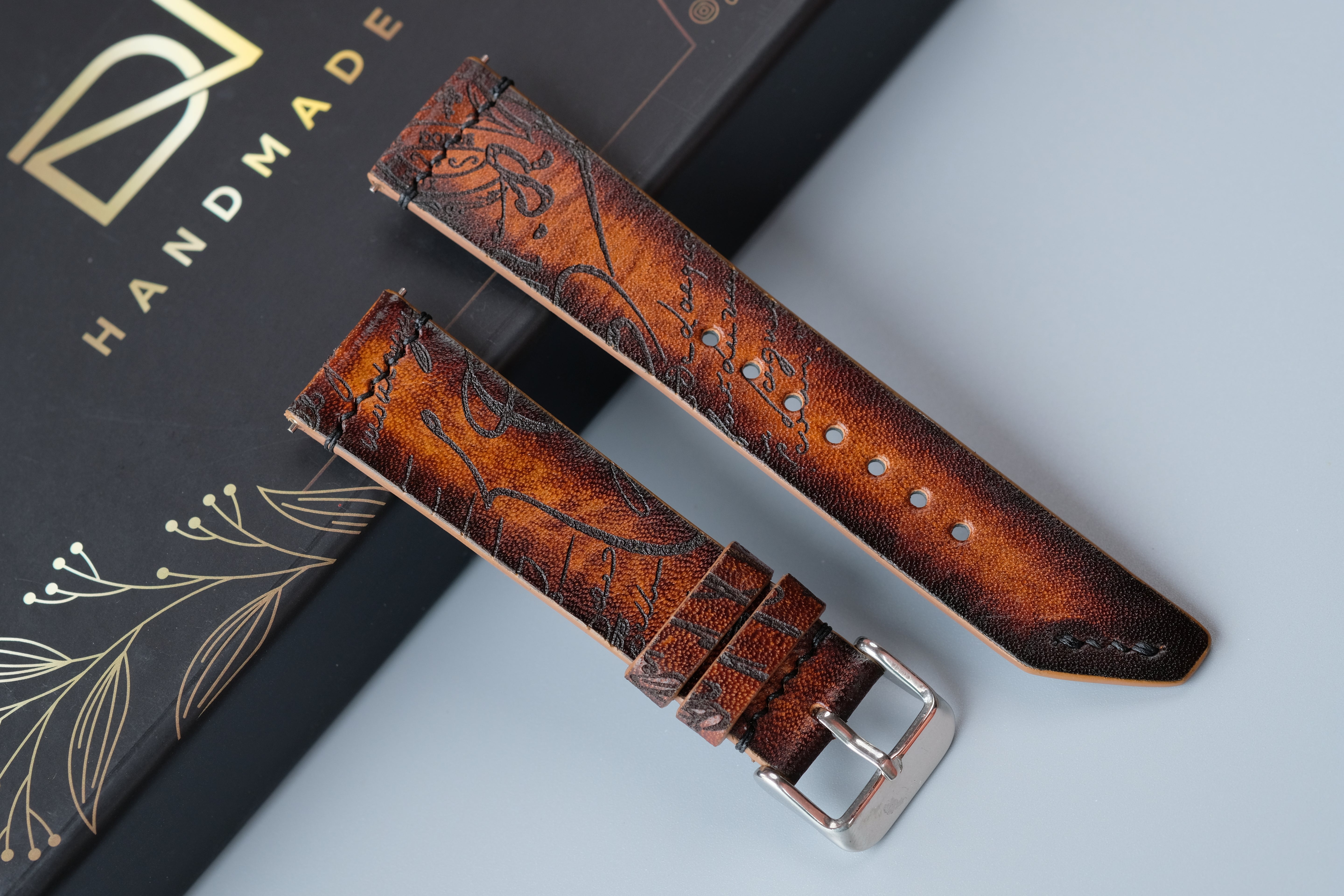 Light Brown Veg-Tan Leather Watch Strap – Custom Sizes 10mm to 26mm