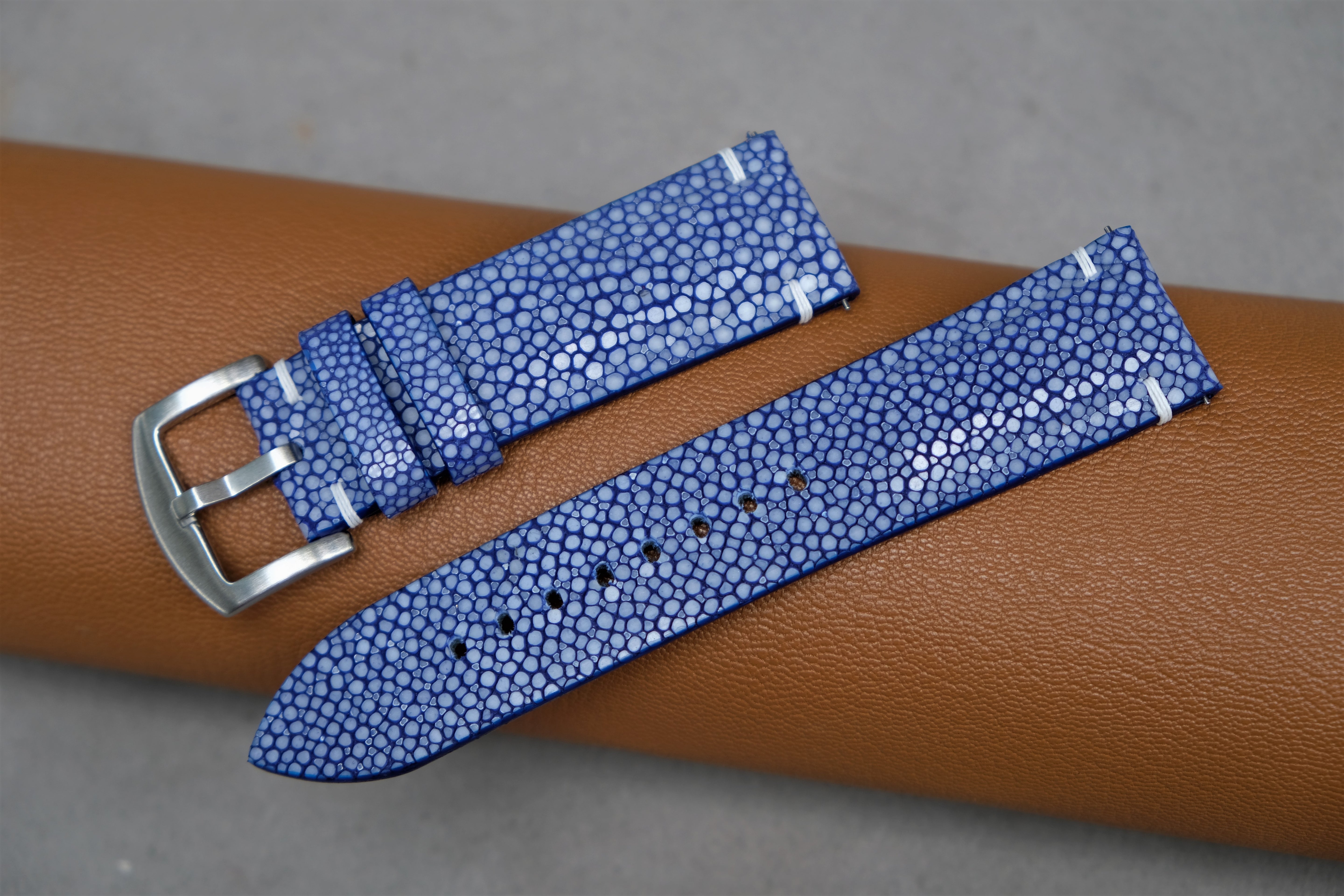 Blue Stingray Leather Watch Strap