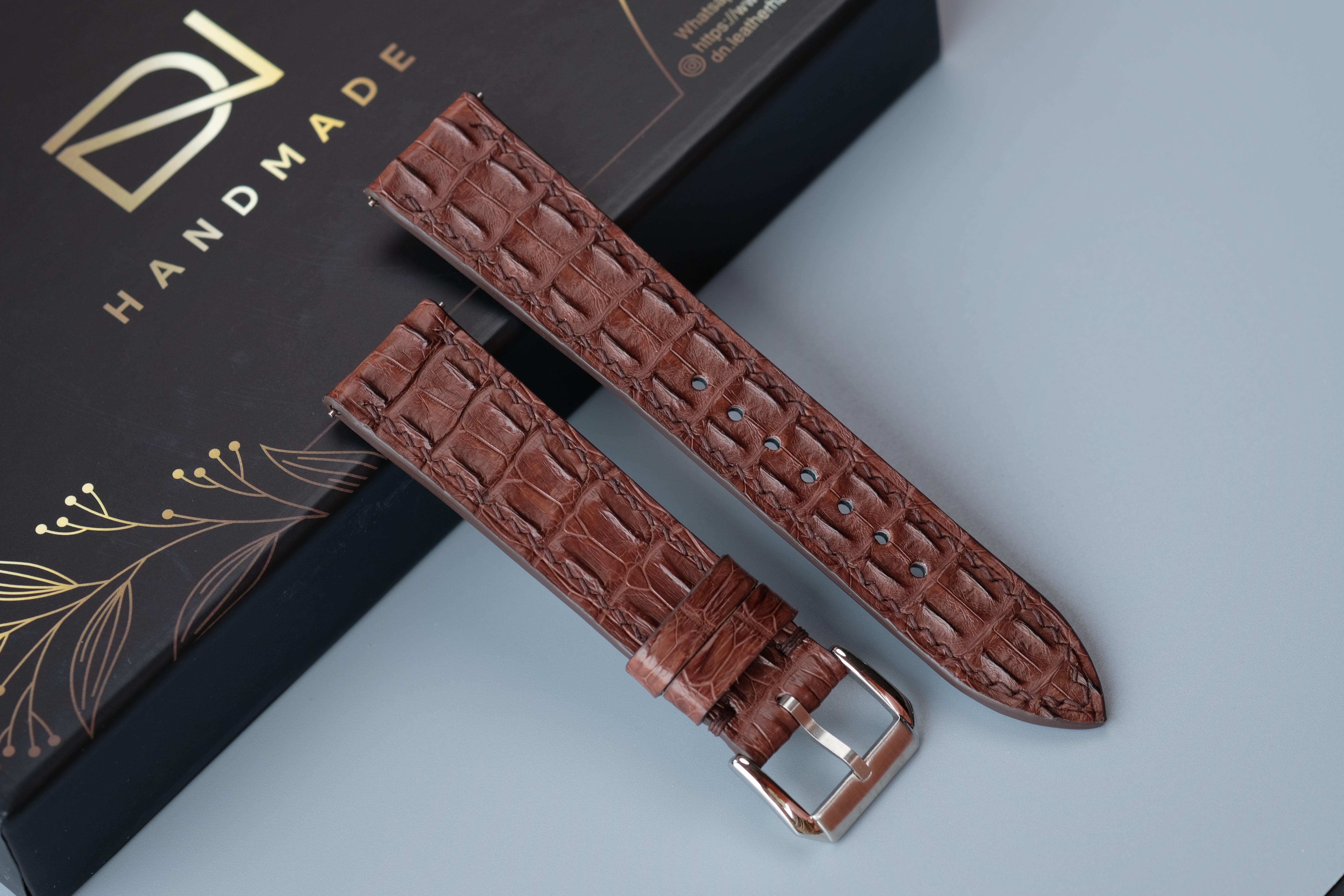 Alligator Horn Leather Watch Strap