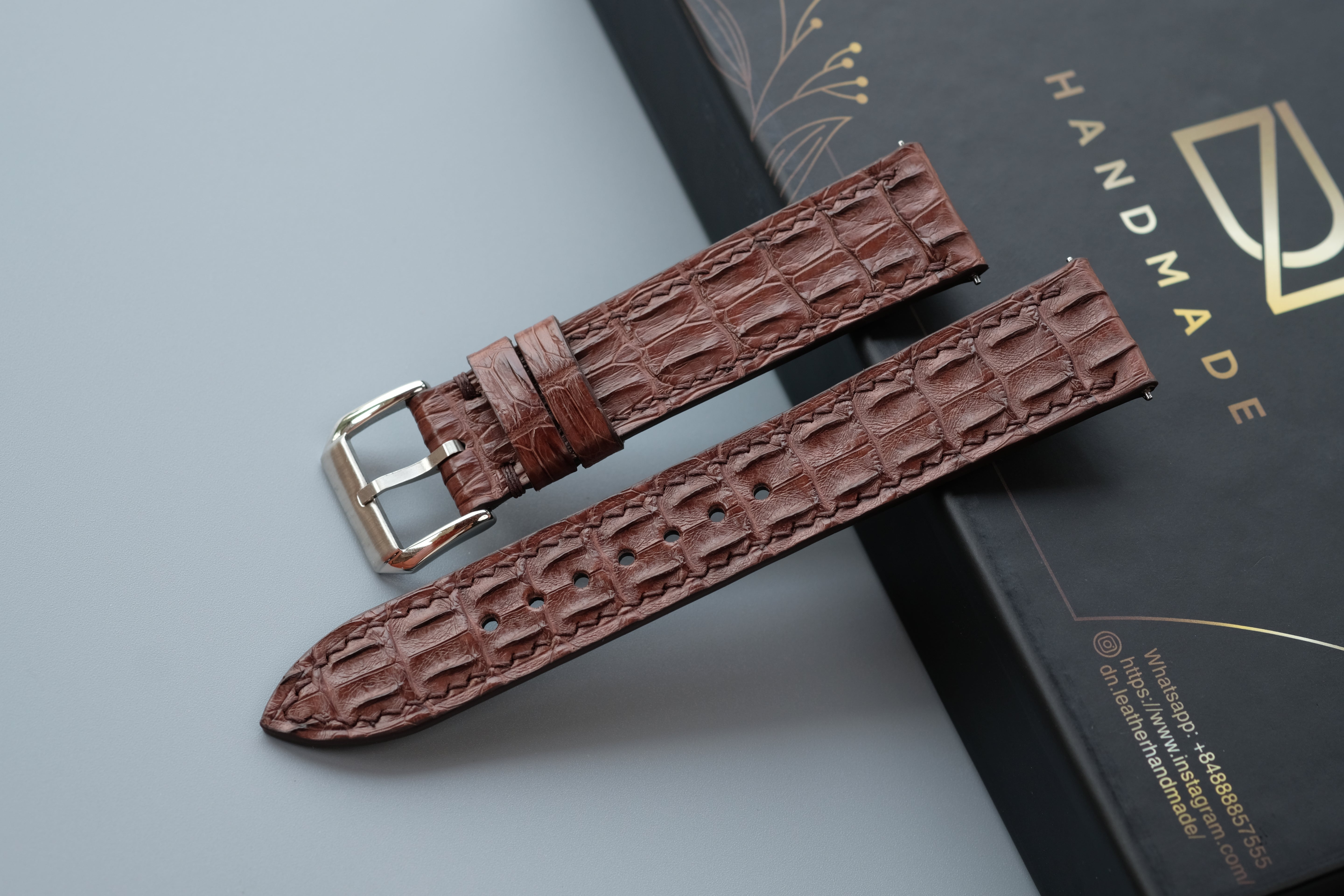 Alligator Horn Leather Watch Strap