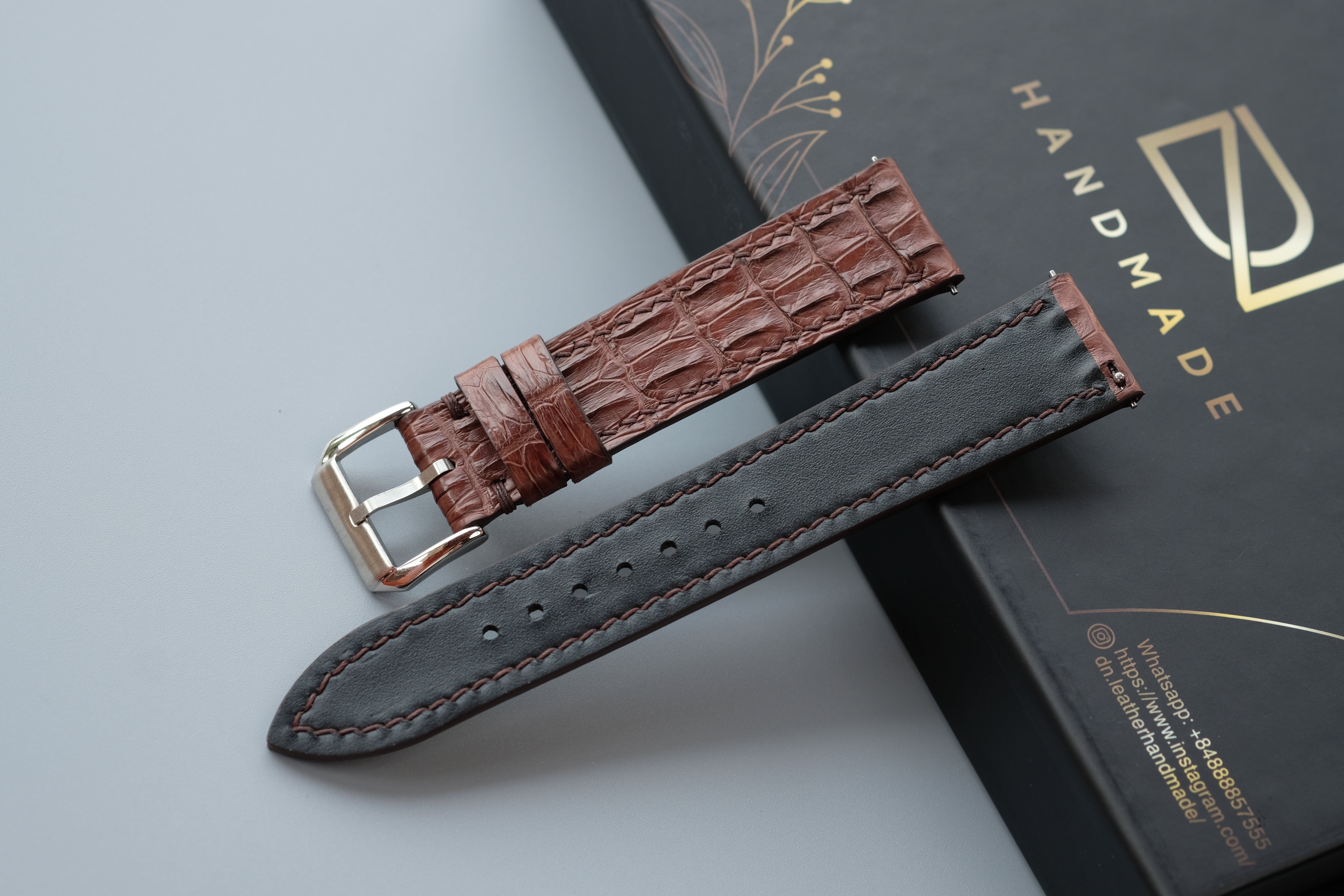 Alligator Horn Leather Watch Strap