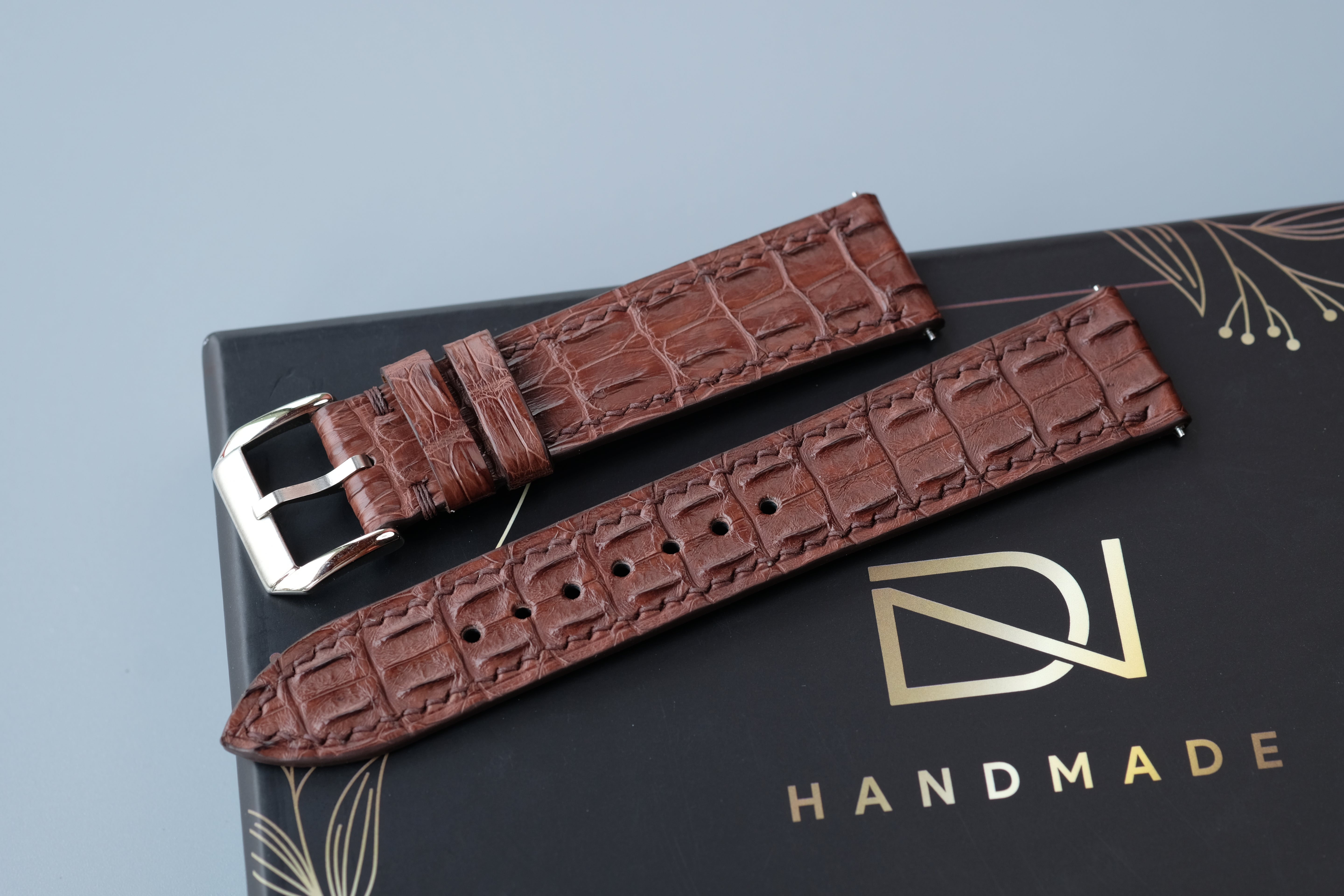 Alligator Horn Leather Watch Strap