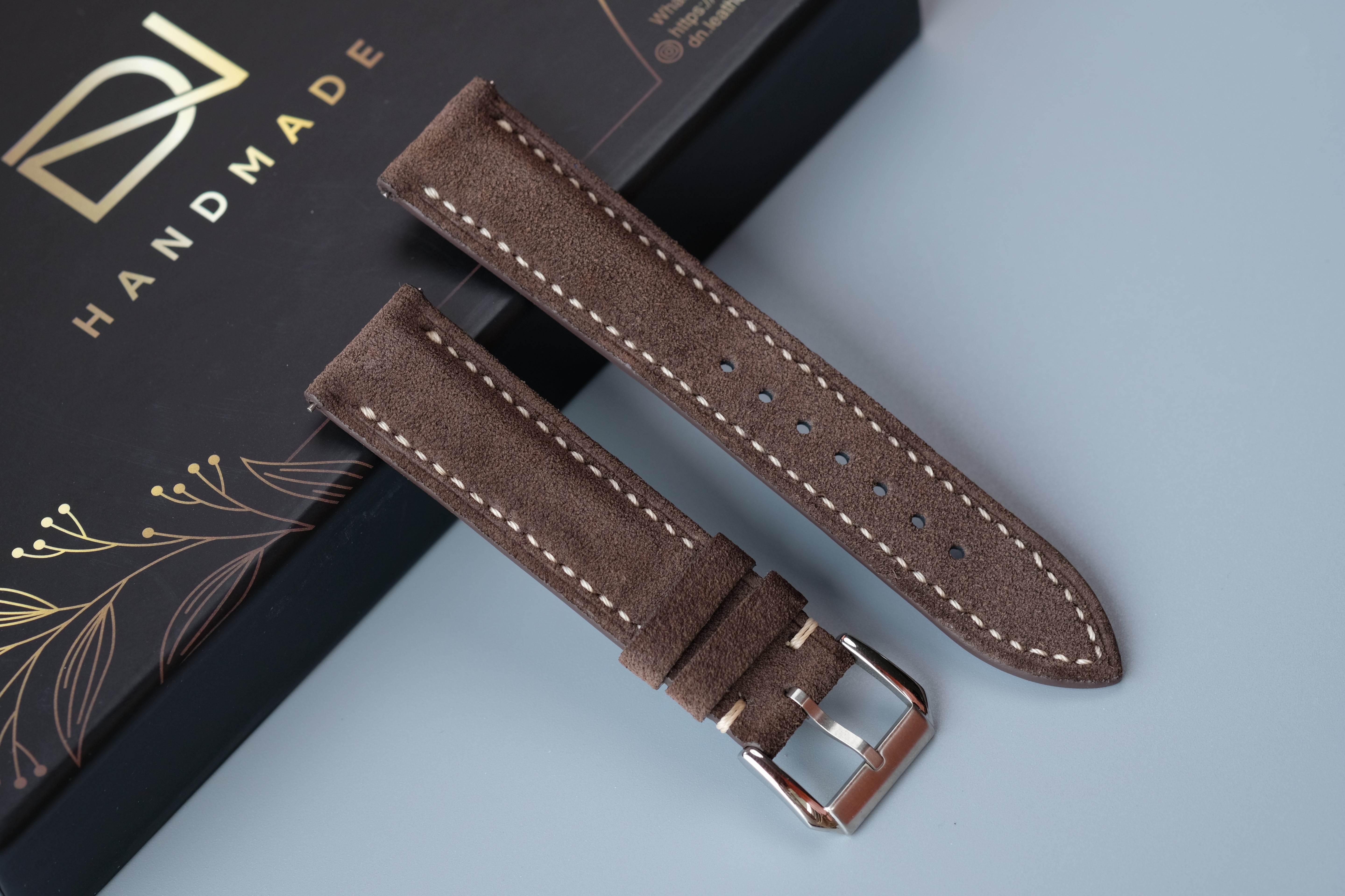 Brown Suede Leather Watch Strap – Custom Sizes 10mm to 26mm