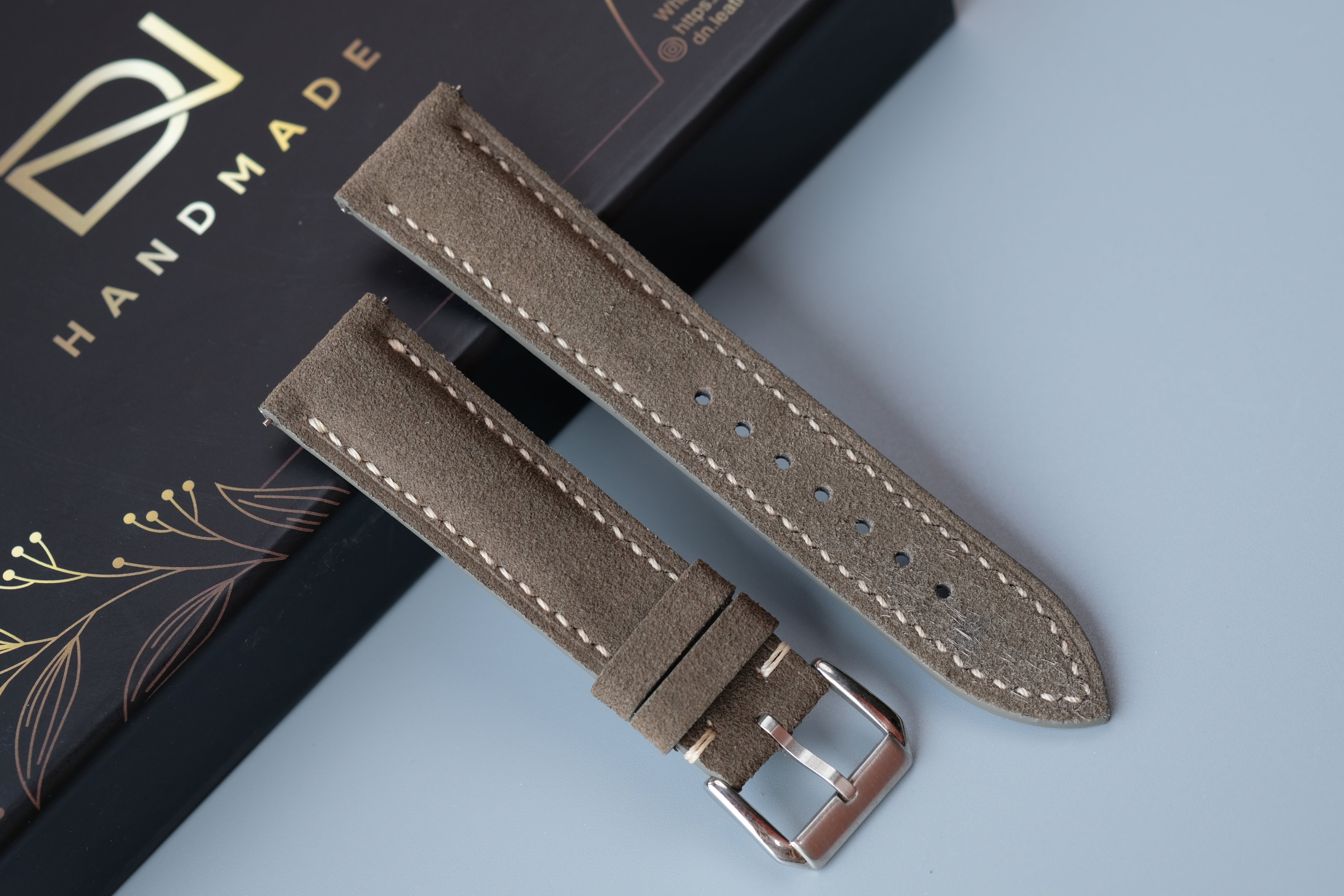 Mouse Hair Color Suede Leather Watch Strap – Custom Sizes 10mm to 26mm