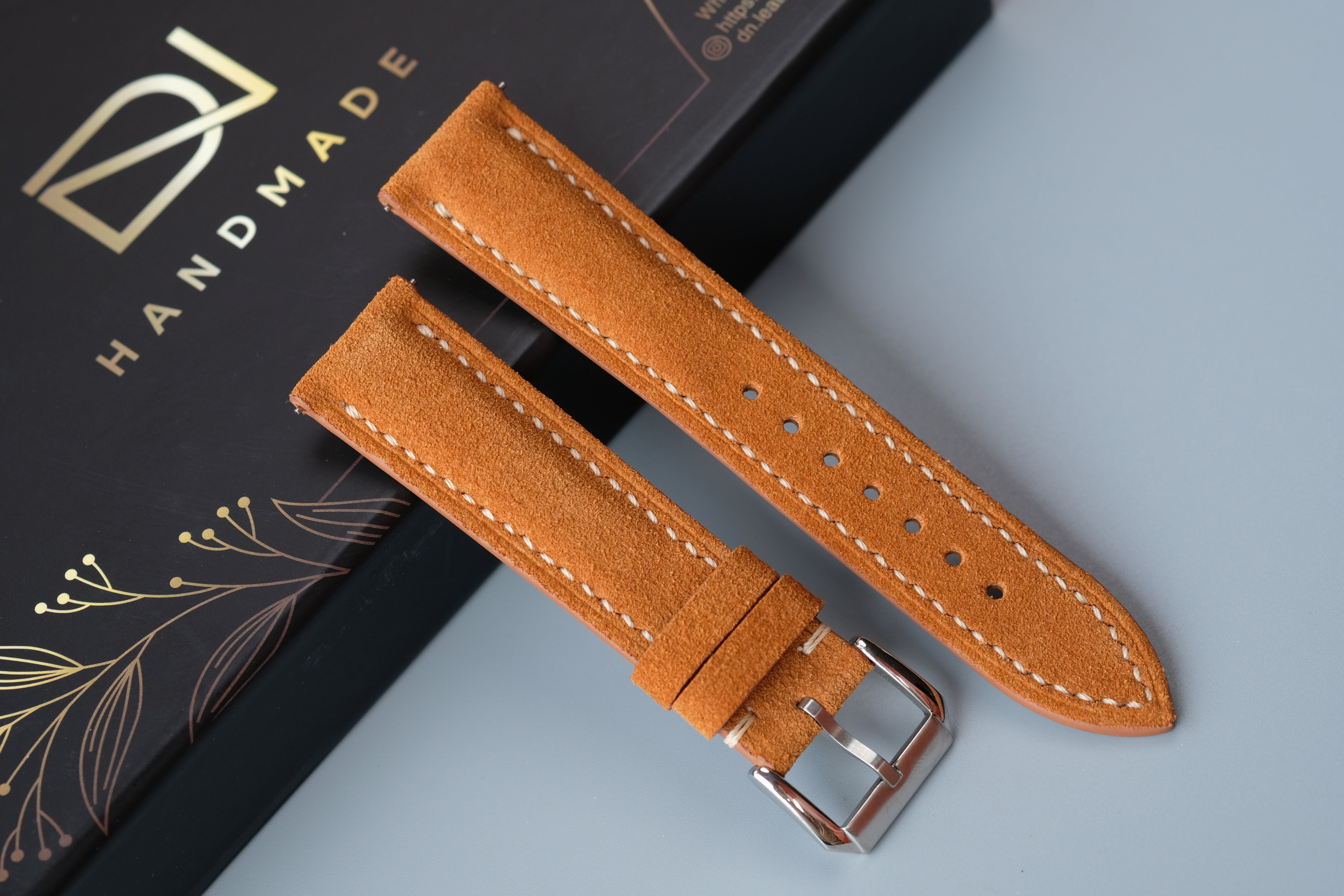 Cow Yellow Suede Leather Watch Strap – Custom Sizes 10mm to 26mm