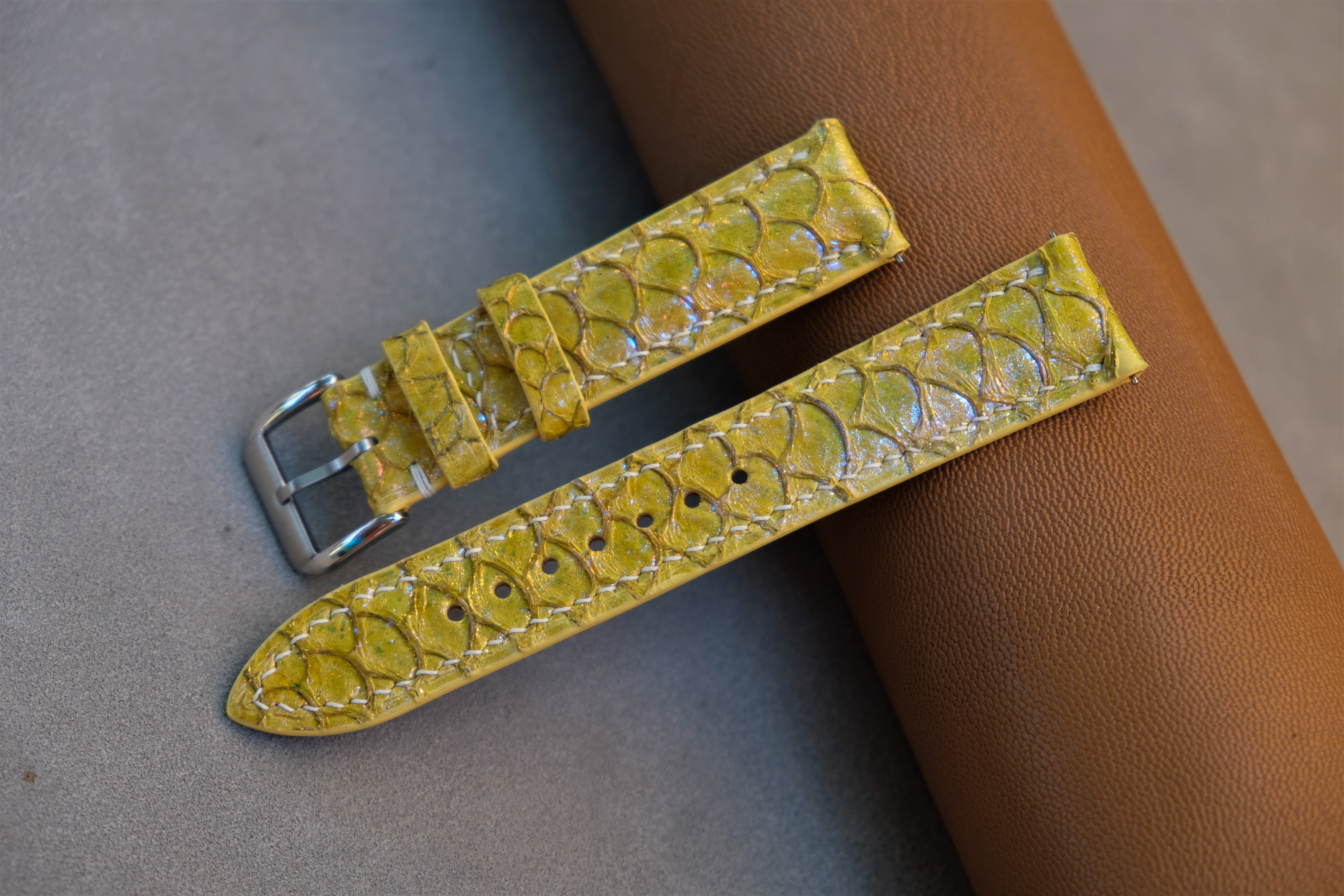 Yellow Carp Leather Watch Strap