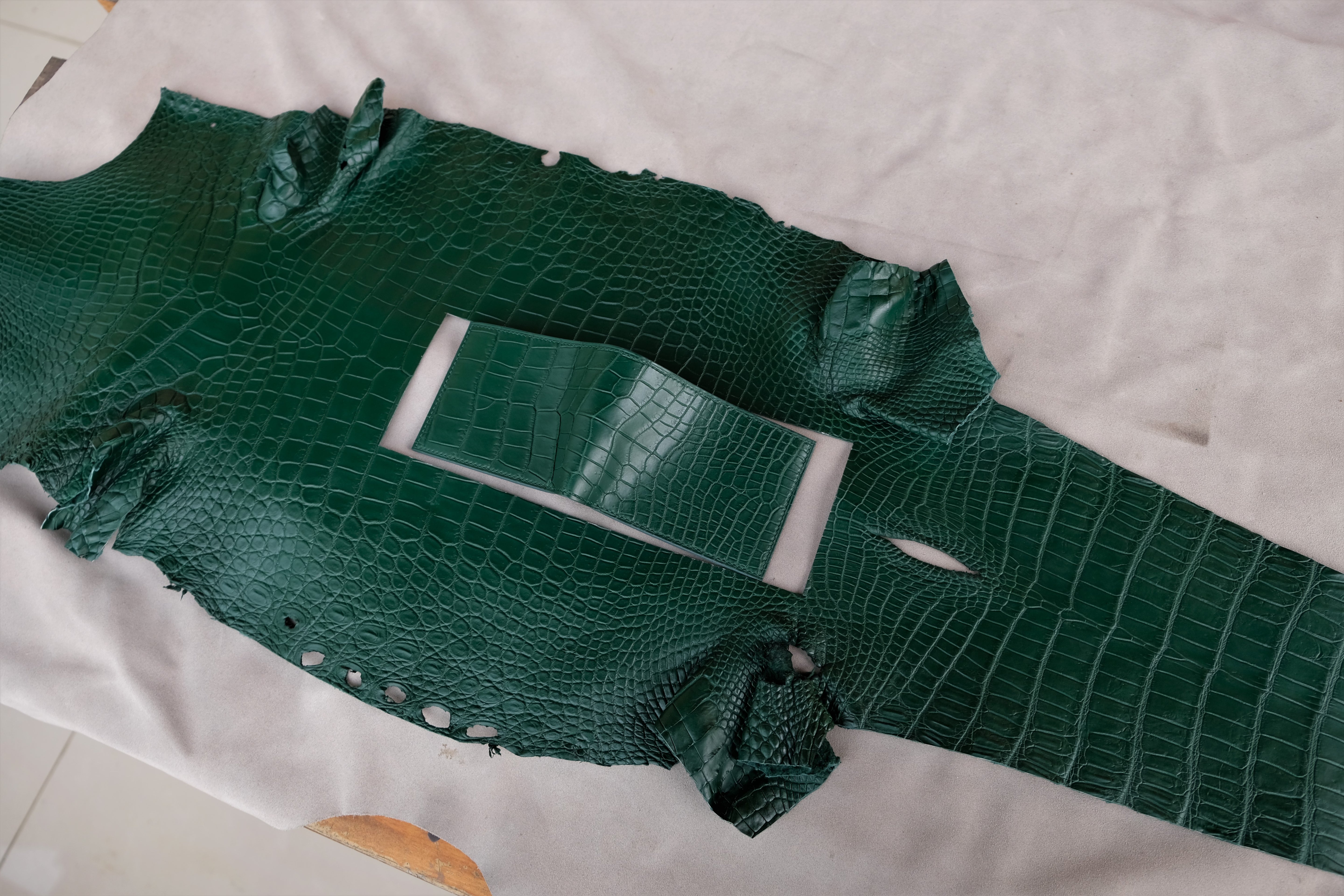 Made-to-Order Green Alligator Leather Wallet