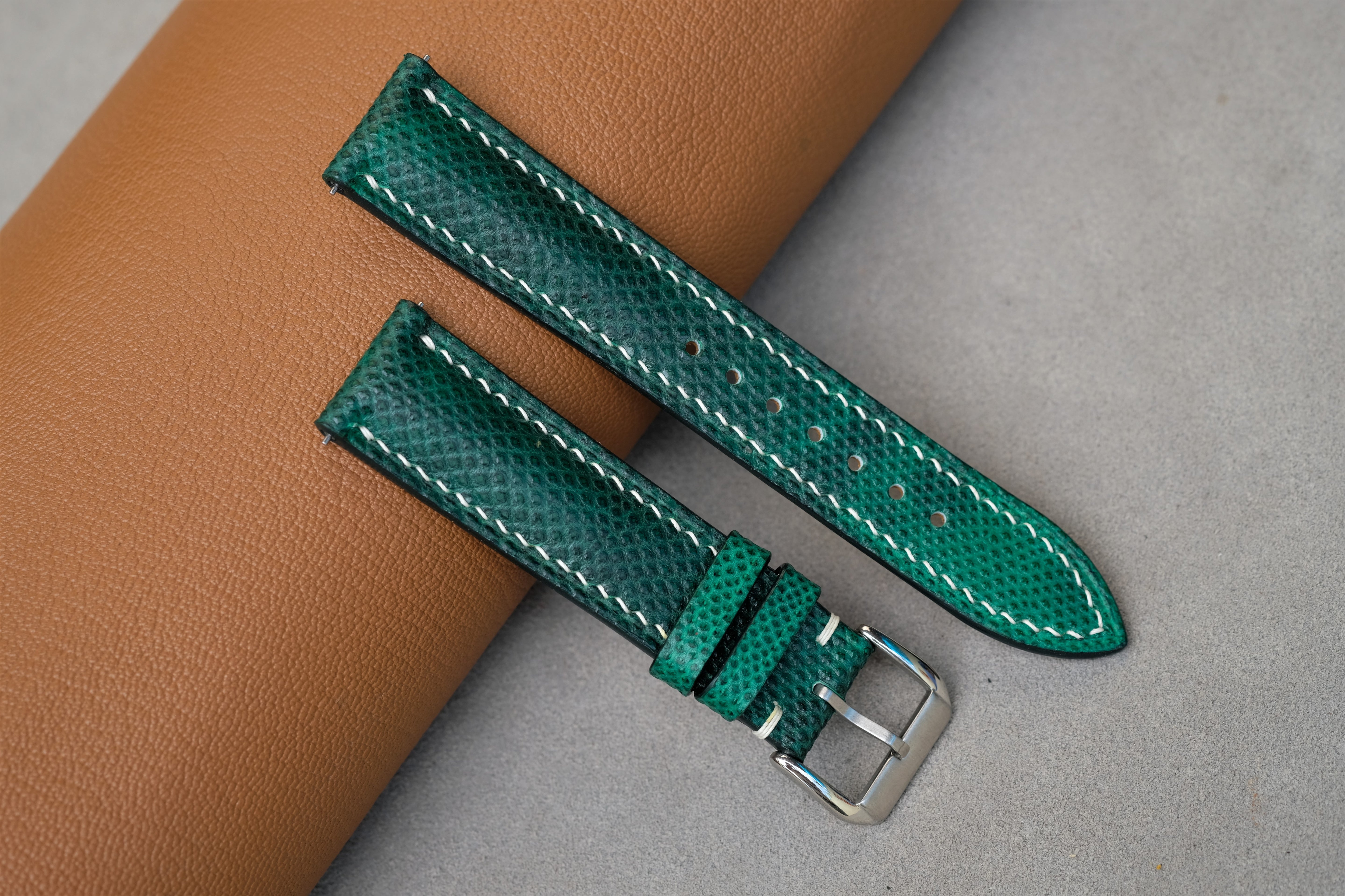 Green Snakeskin Leather Watch Strap