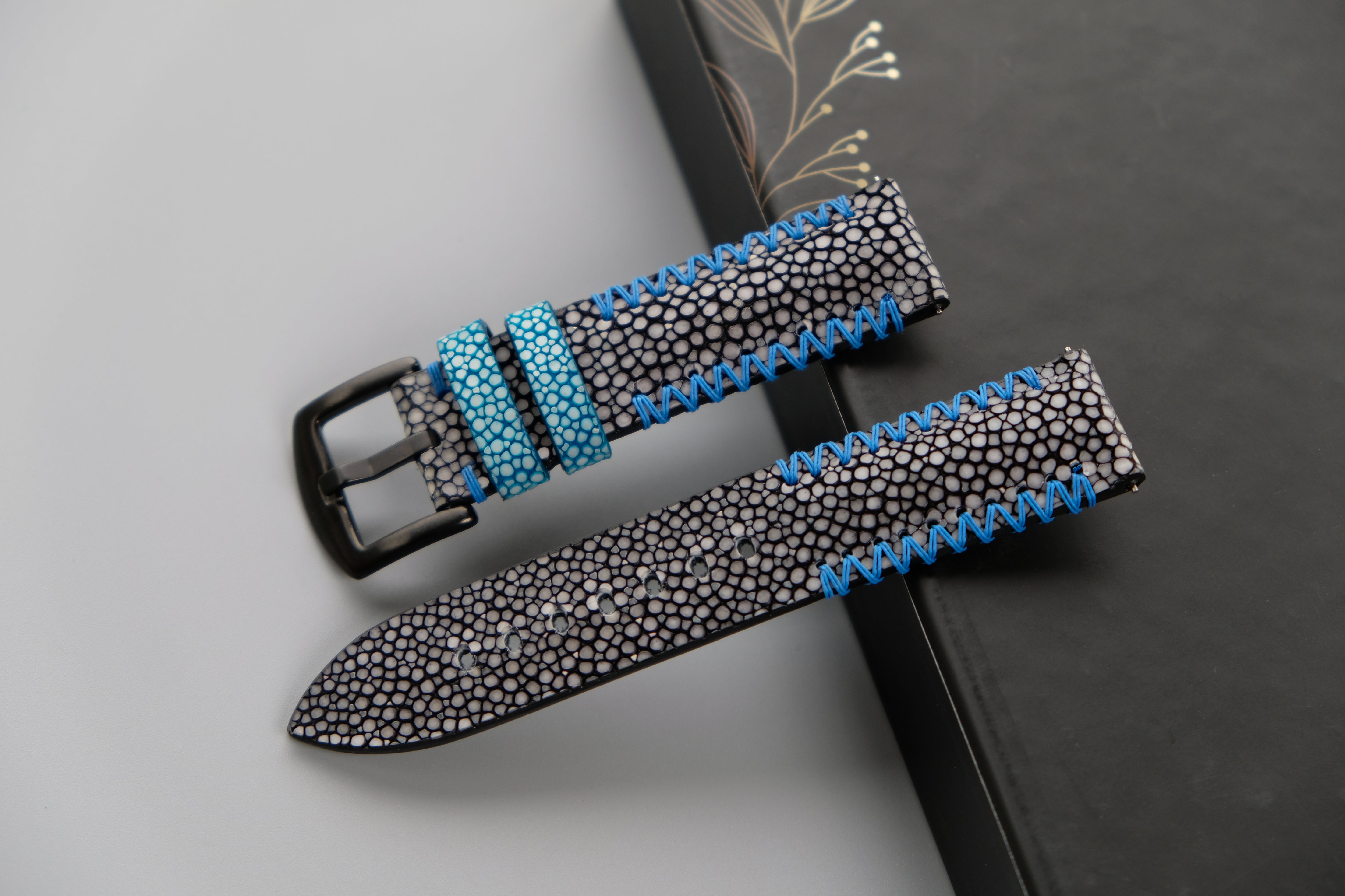 Black Stingray Leather Watch Strap