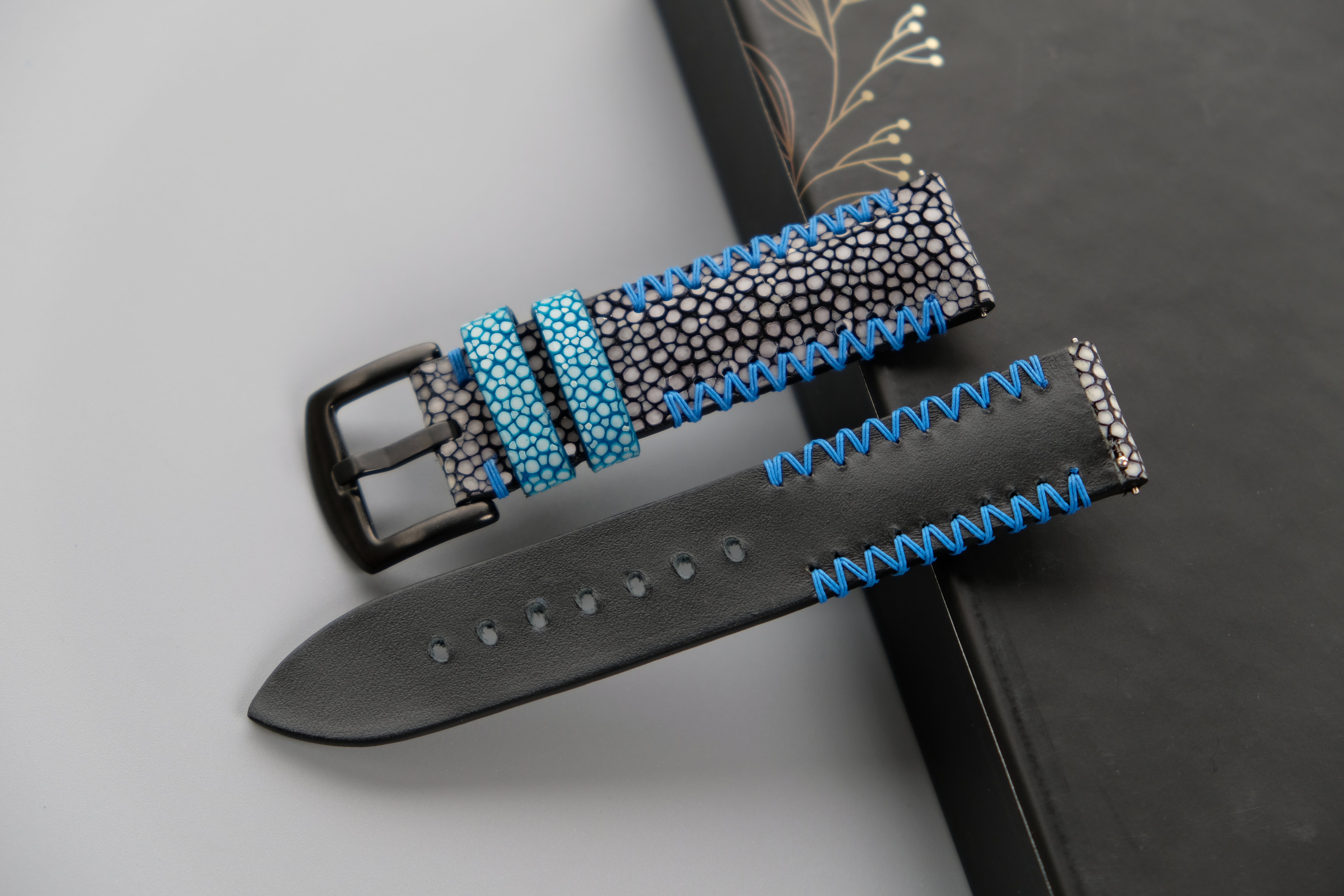Black Stingray Leather Watch Strap