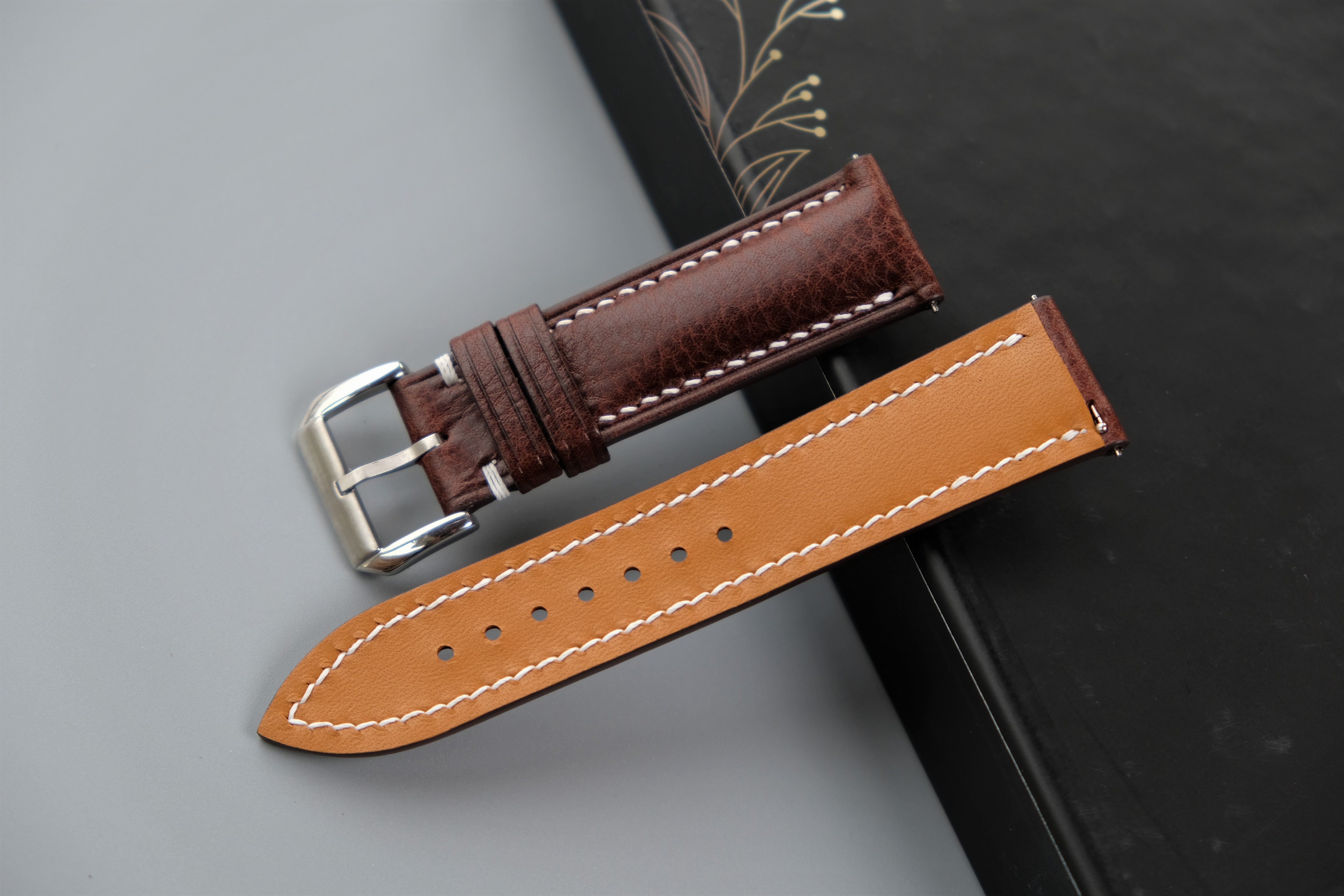 Brown MBOX LUX Leather Watch Strap
