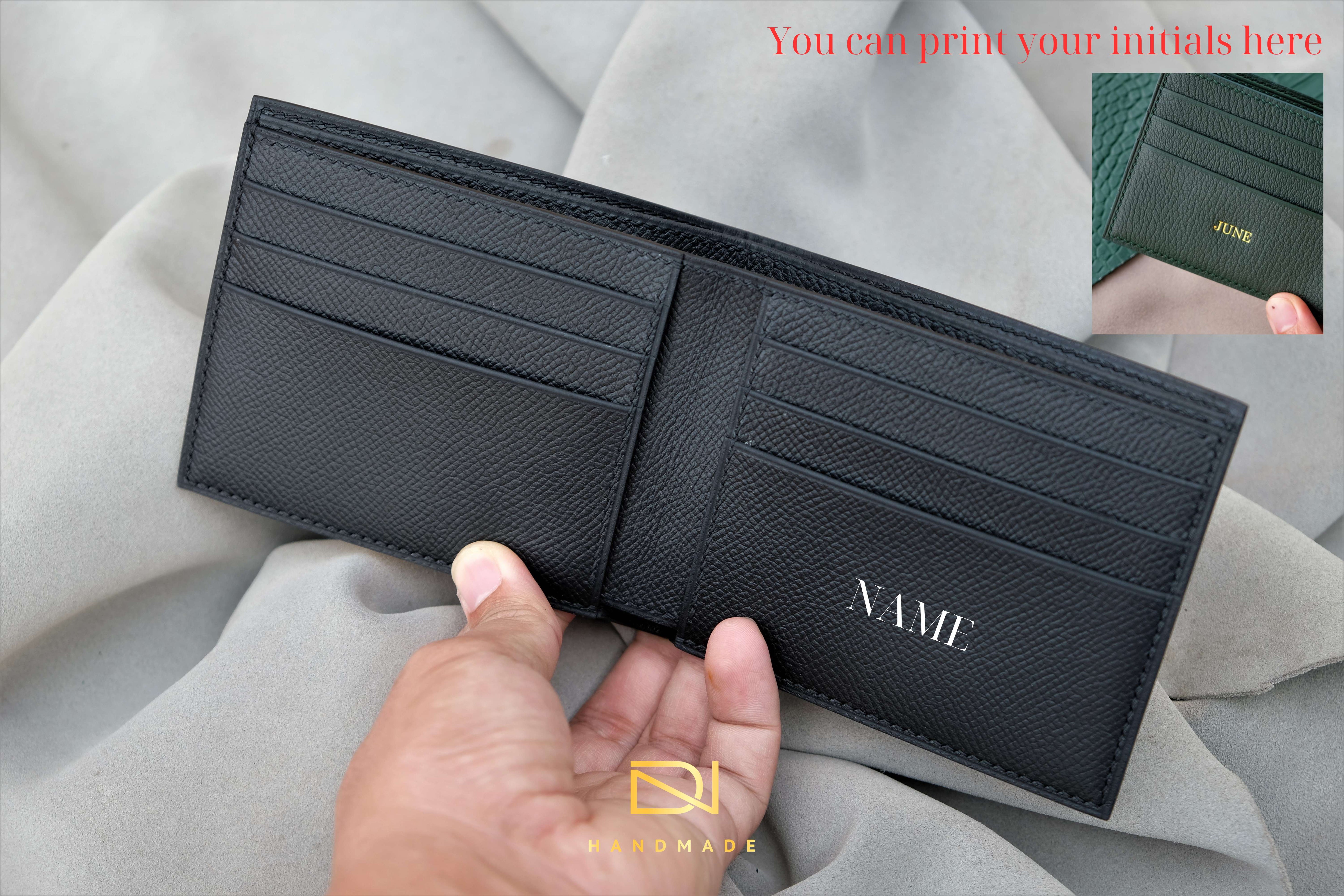 Made-to-Order Grey Nubuck Ostrich Leather Wallet