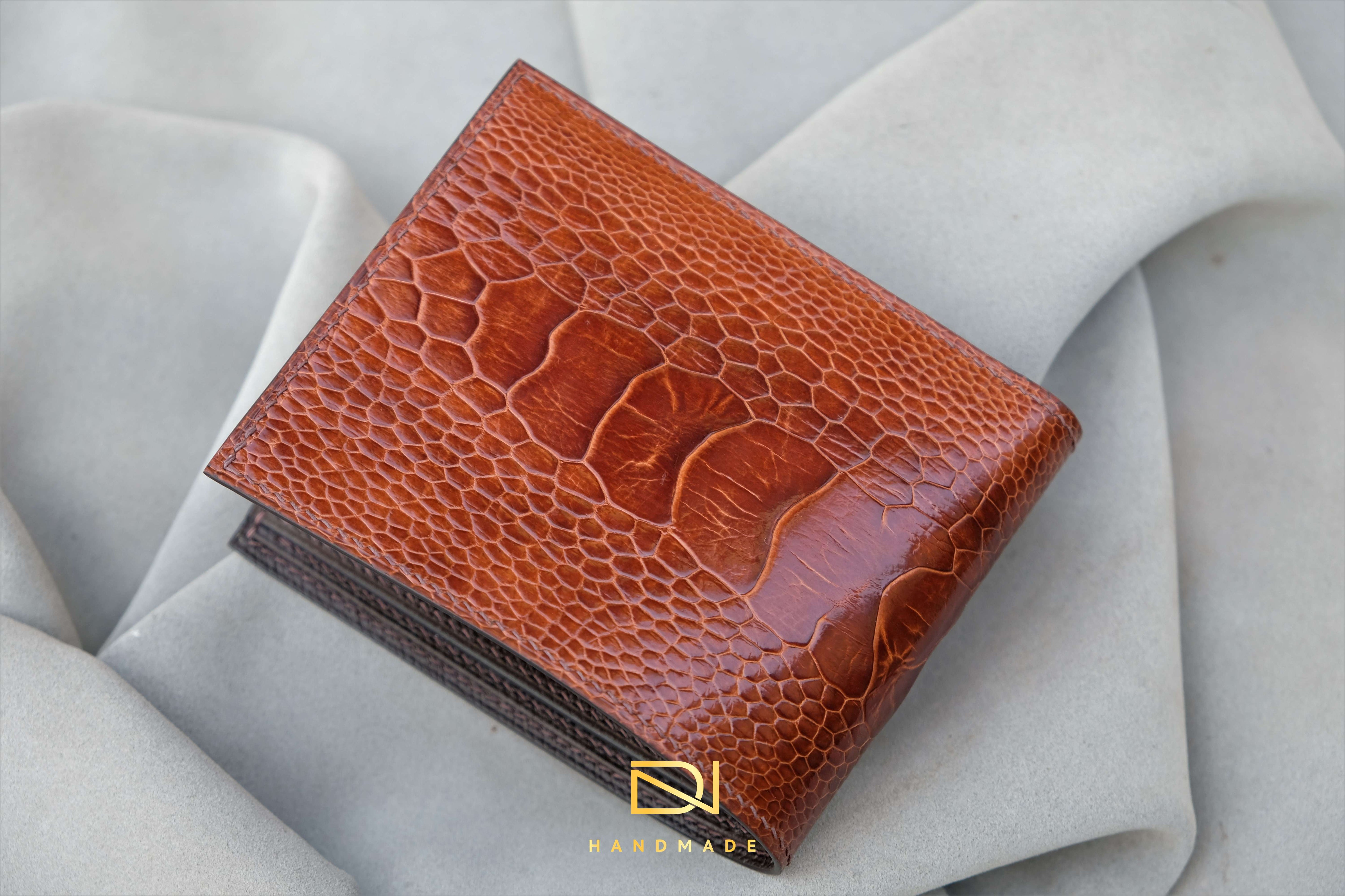 Made-to-Order Brown Ostrich Leather Wallet