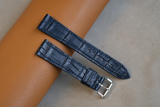 Dark Navy Alligator Leather Watch Strap