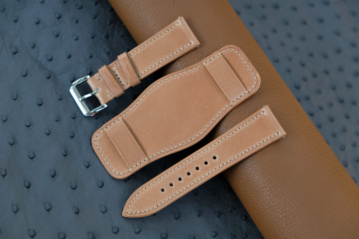 Bund Watch Strap,Naturally Shell Cordovan Watch Strap