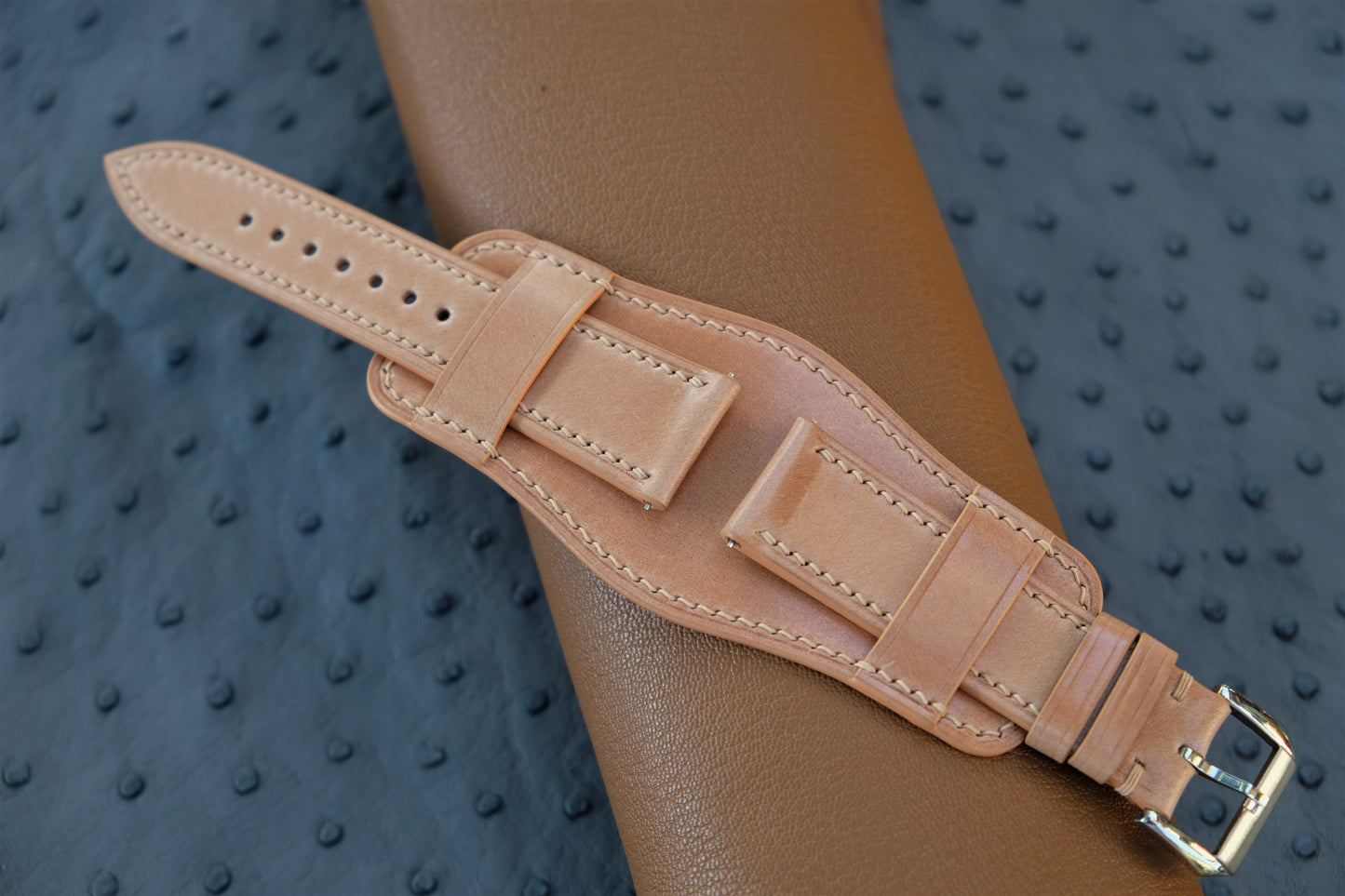 Bund Watch Strap,Naturally Shell Cordovan Watch Strap