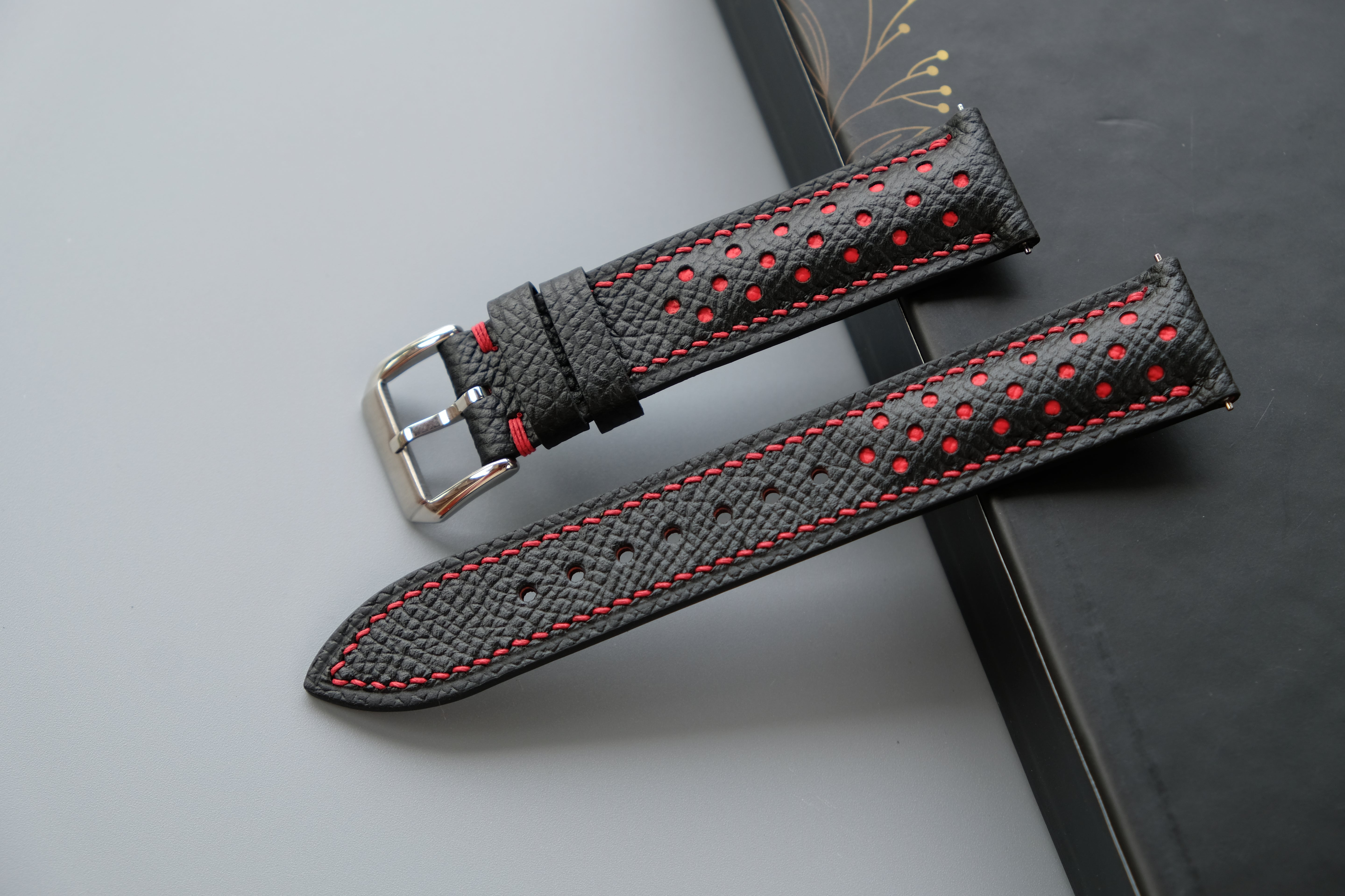 Black Epsom Leather Watch Strap