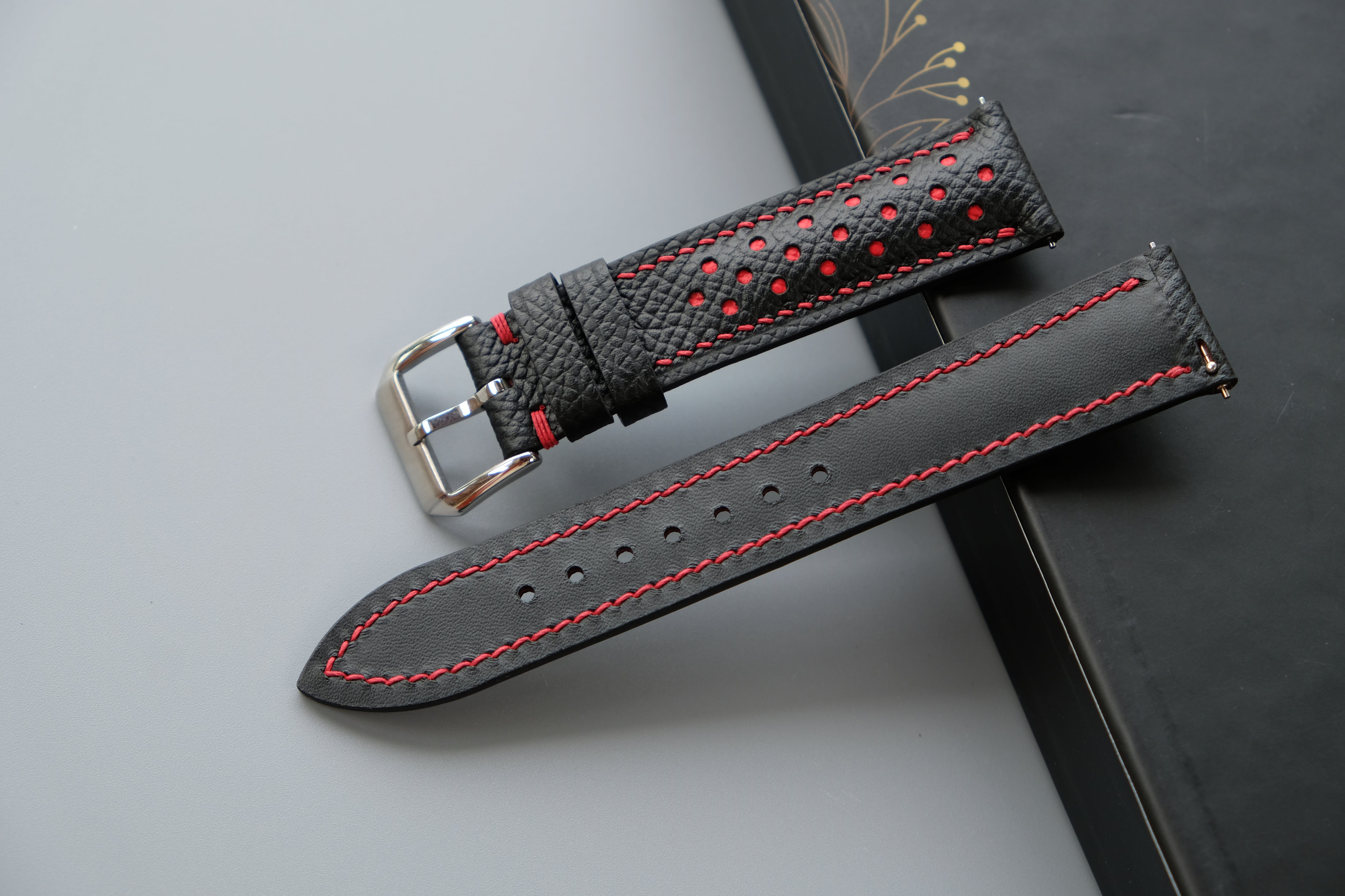Black Epsom Leather Watch Strap