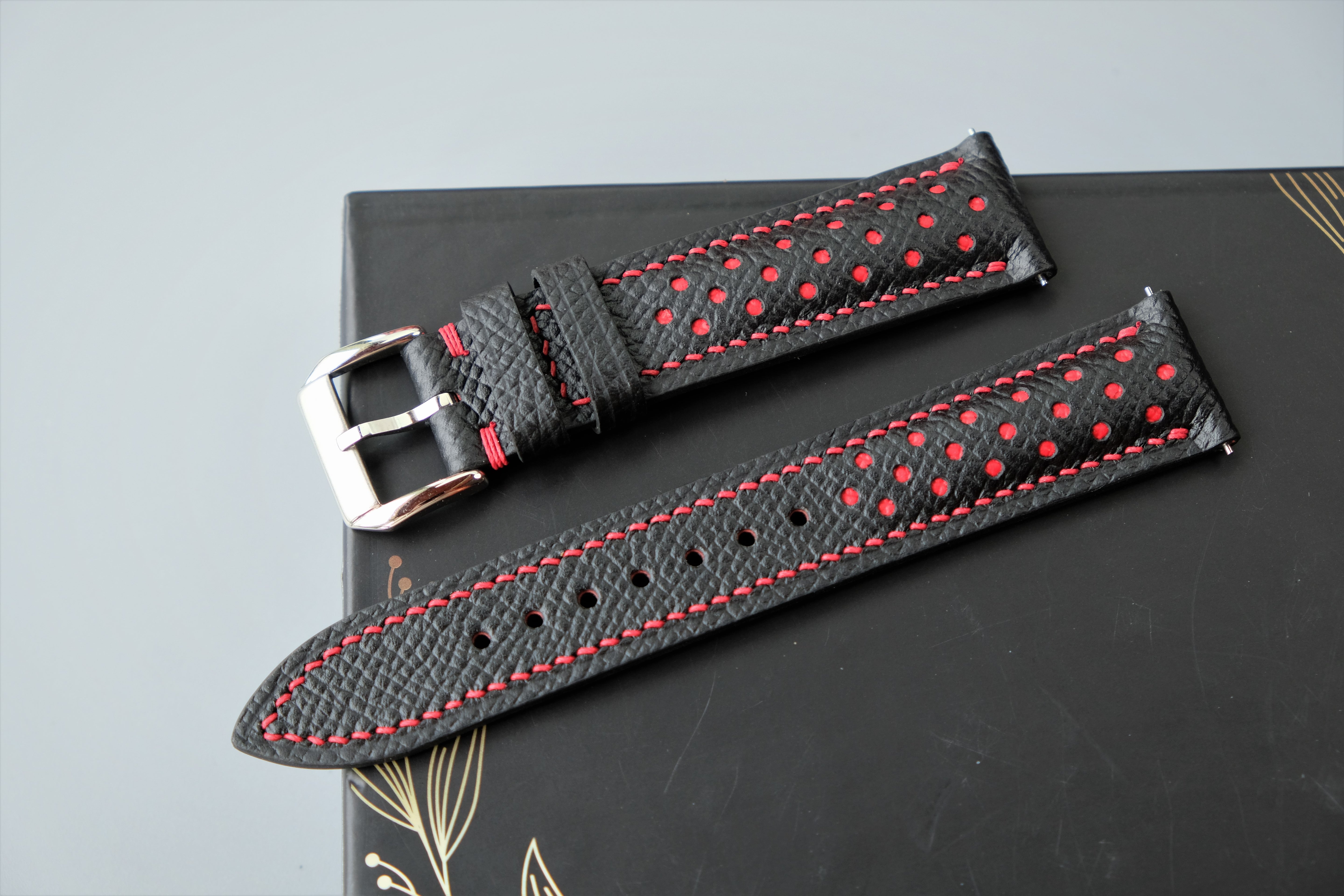 Black Epsom Leather Watch Strap