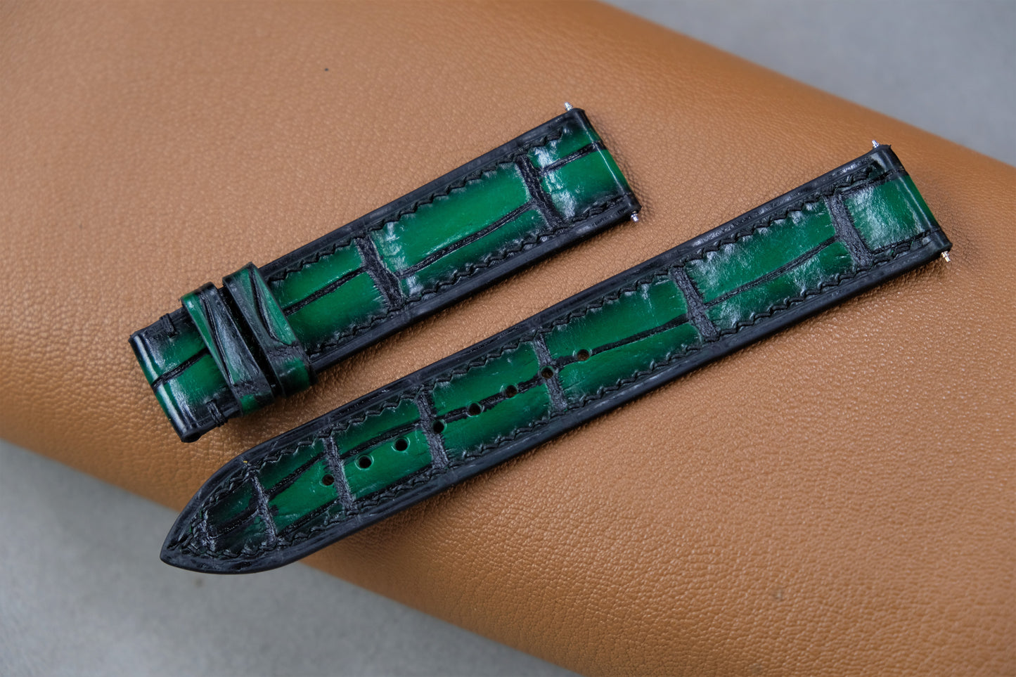 Patina Green Alligator Leather Watch Strap