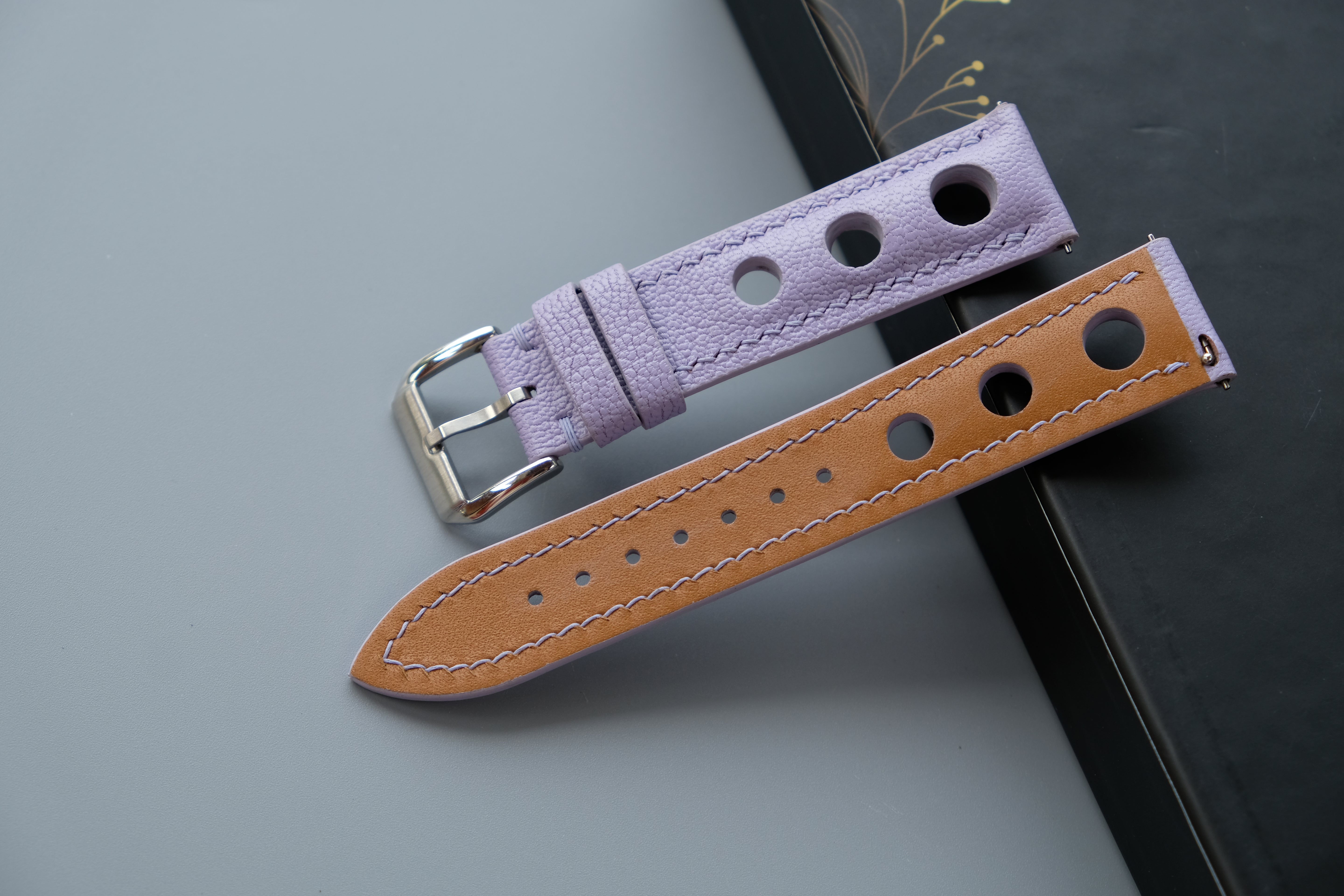 Lavender Purple Alran Chevre Leather Watch Strap