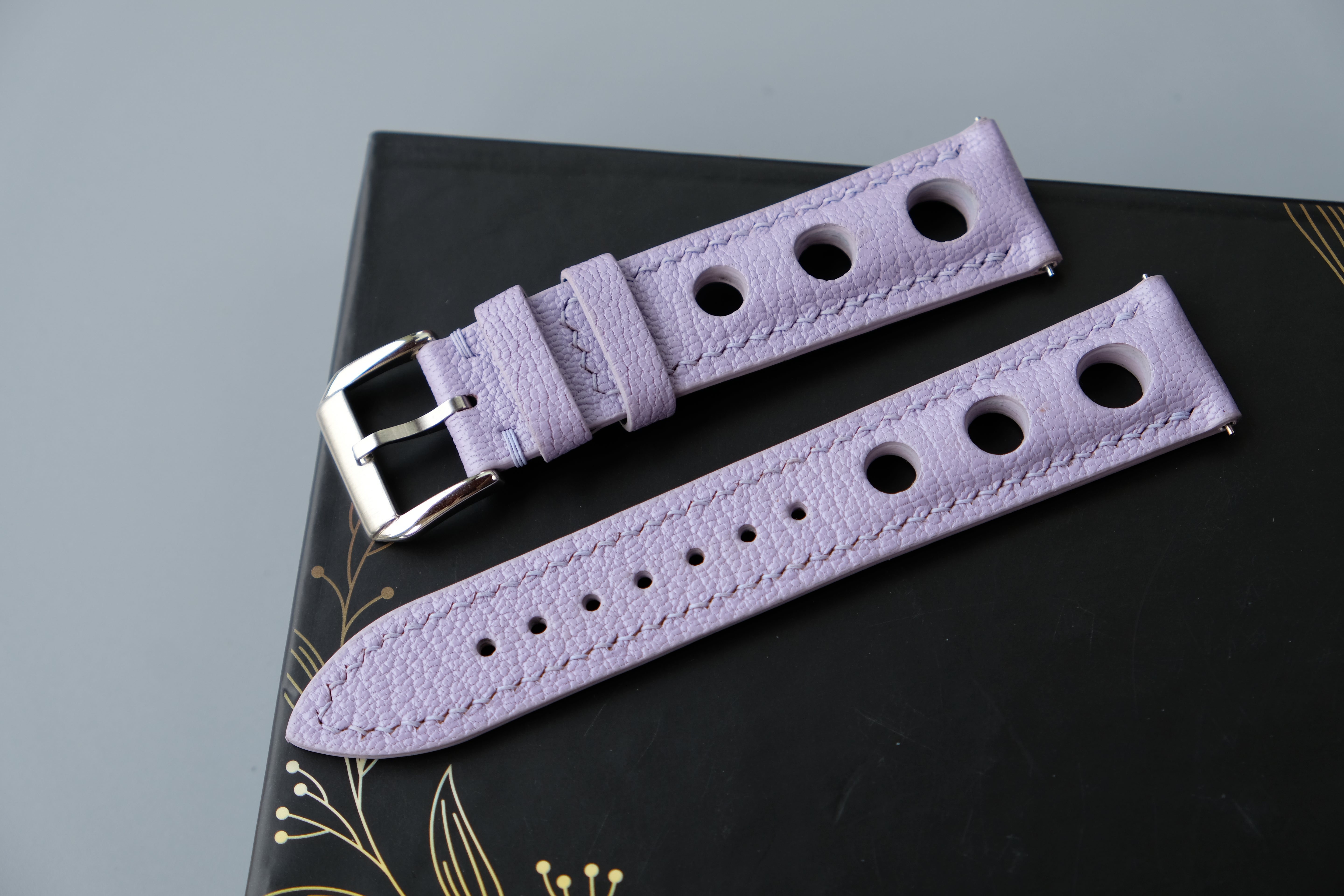 Lavender Purple Alran Chevre Leather Watch Strap