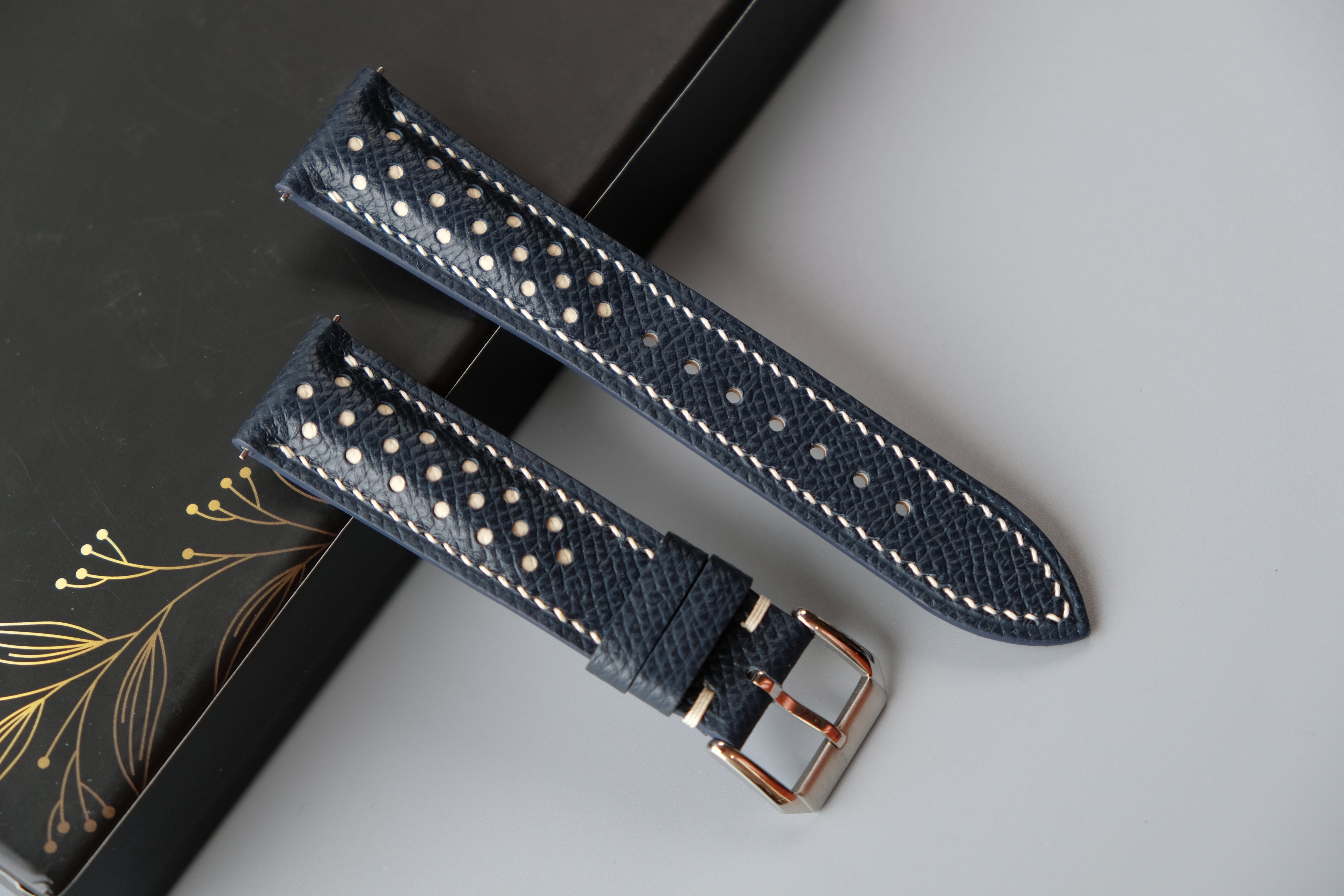 Dark Navy Epsom Leather Watch Strap