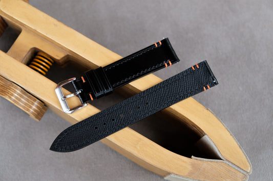 Black Shinki Hikaku Shell Cordovan Leather Strap