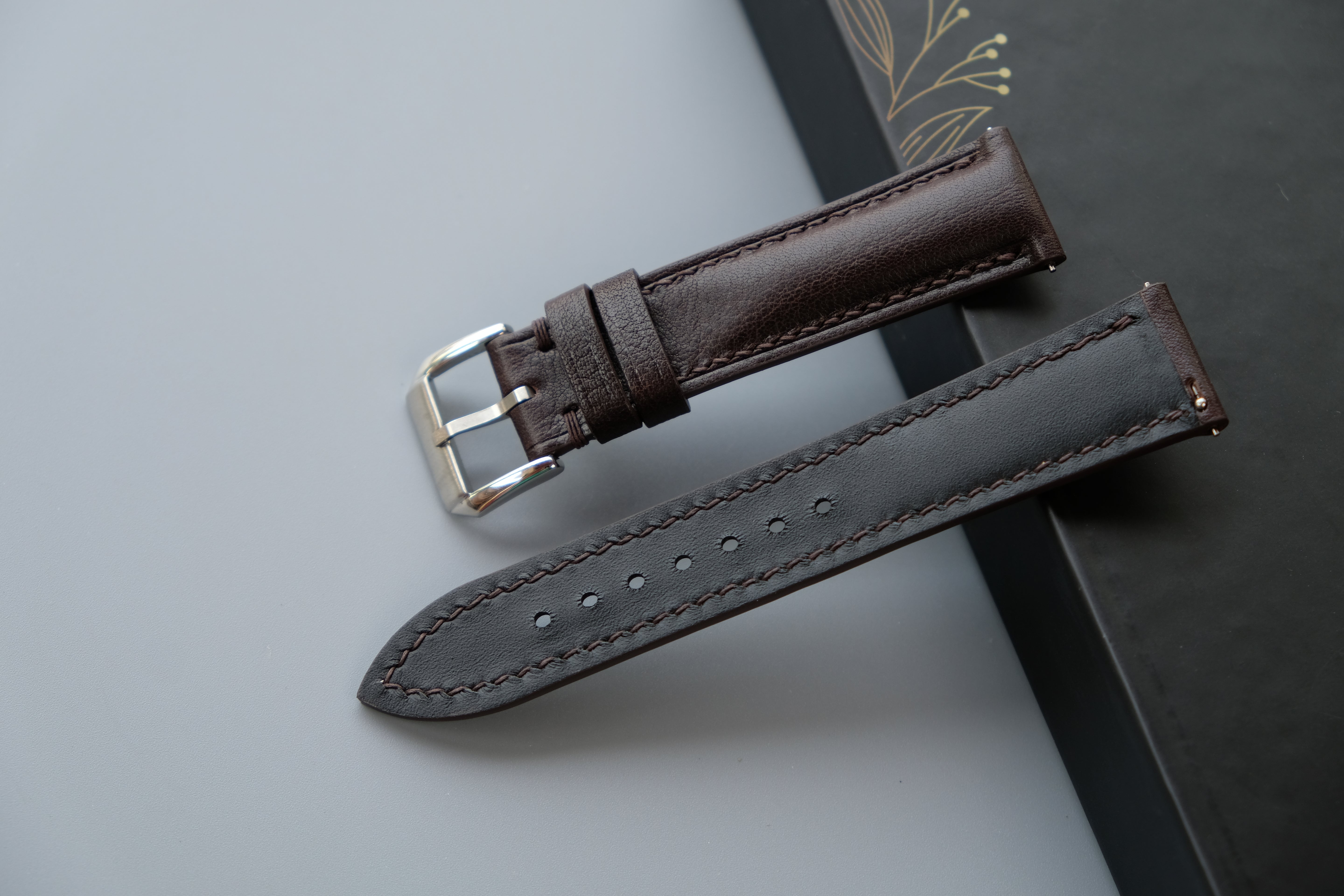 Chocolate Vachetta Calf Leather Watch Strap – Custom Sizes 10mm to 26mm