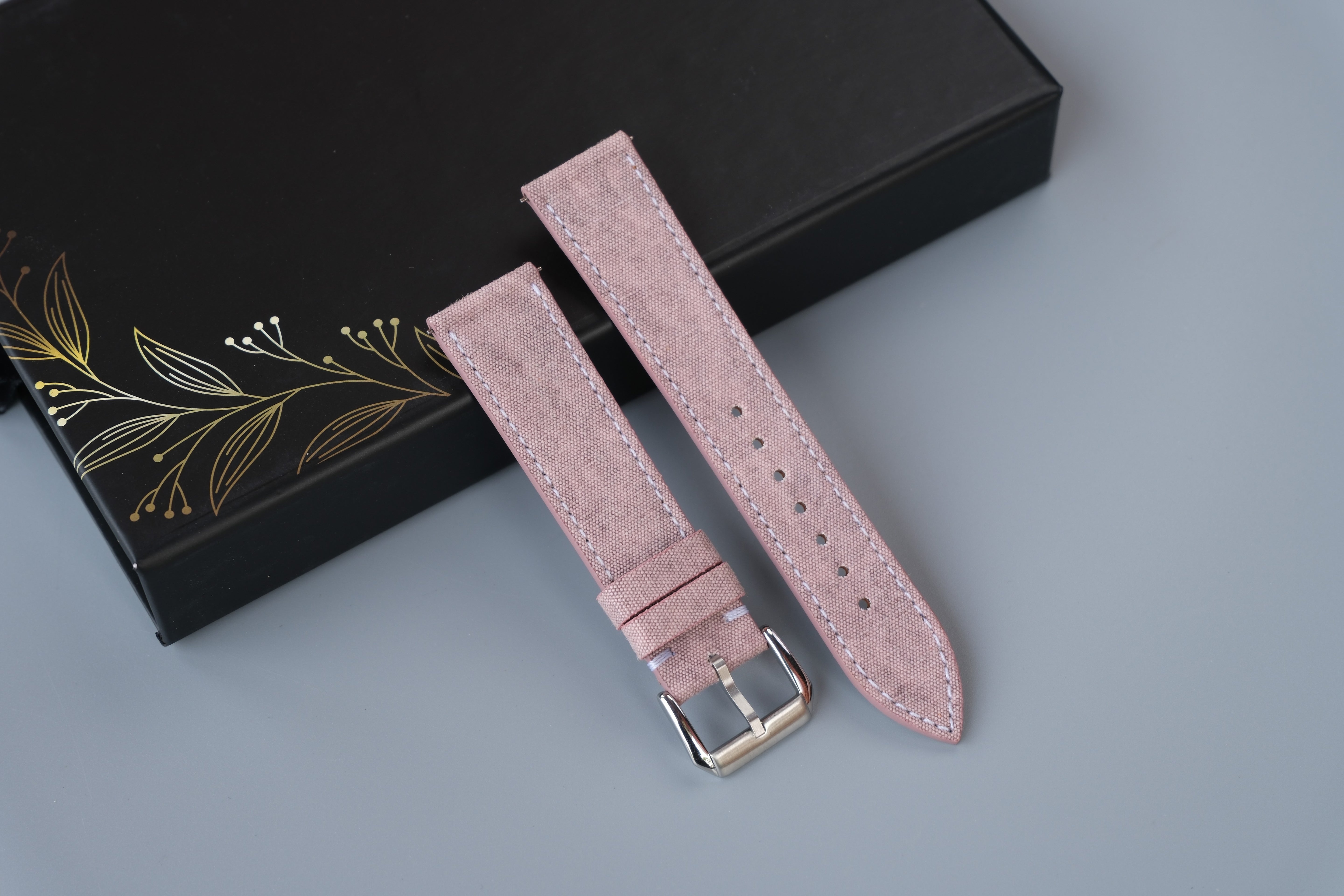 Canvas Watch Strap - Custom Size, Handmade Cotton Band (8)