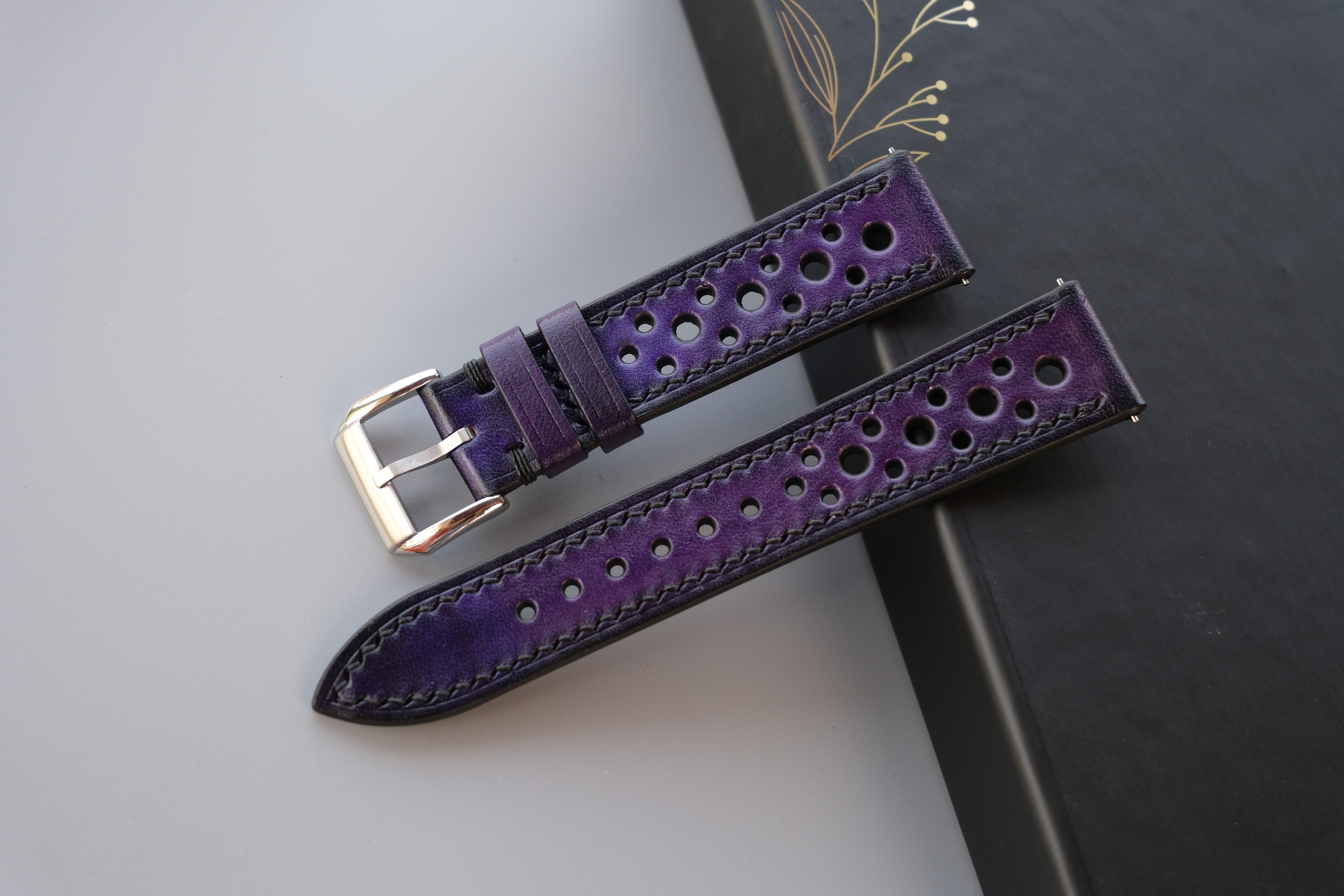 PATINA Purple Veg-Tan Leather Watch Strap