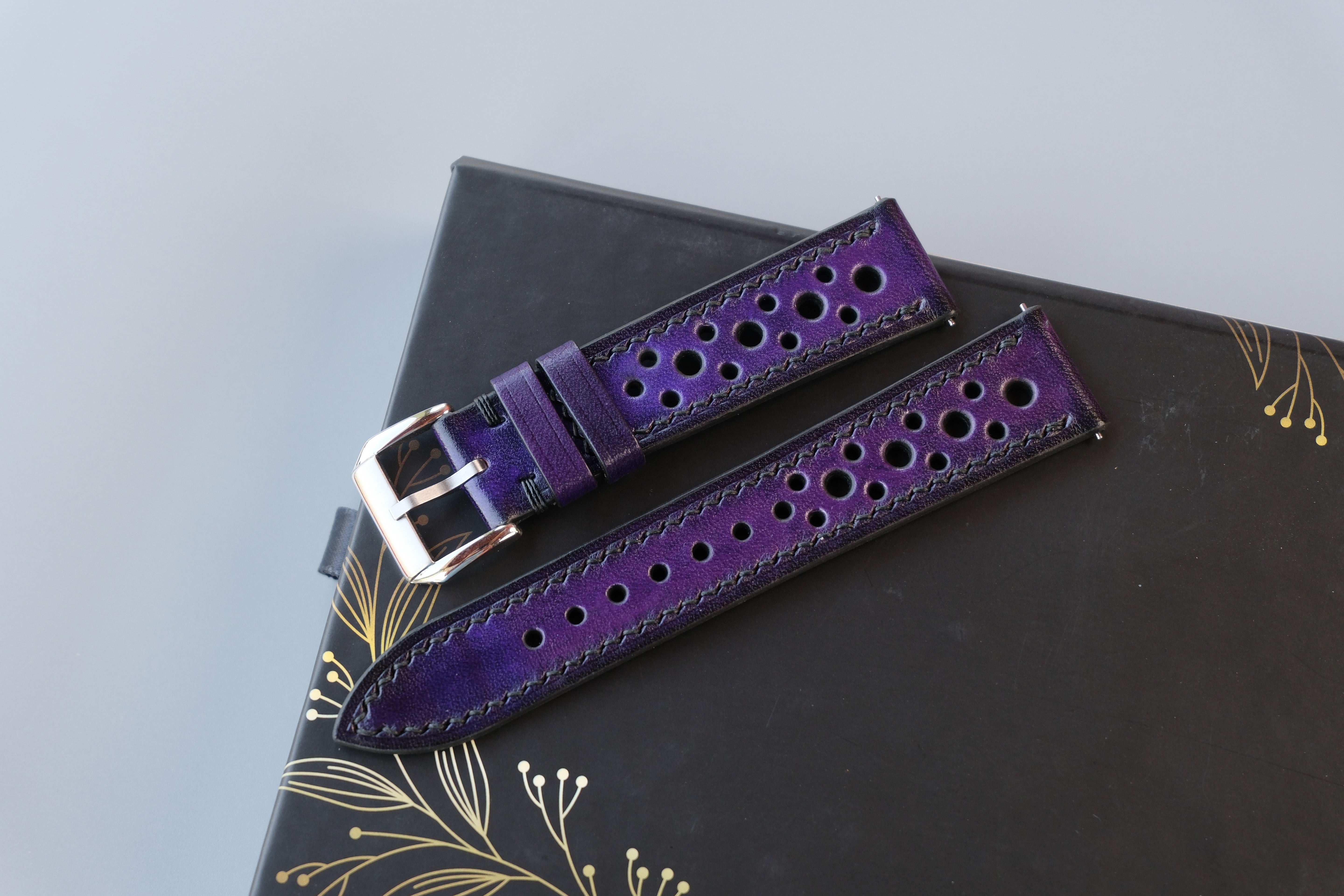PATINA Purple Veg-Tan Leather Watch Strap
