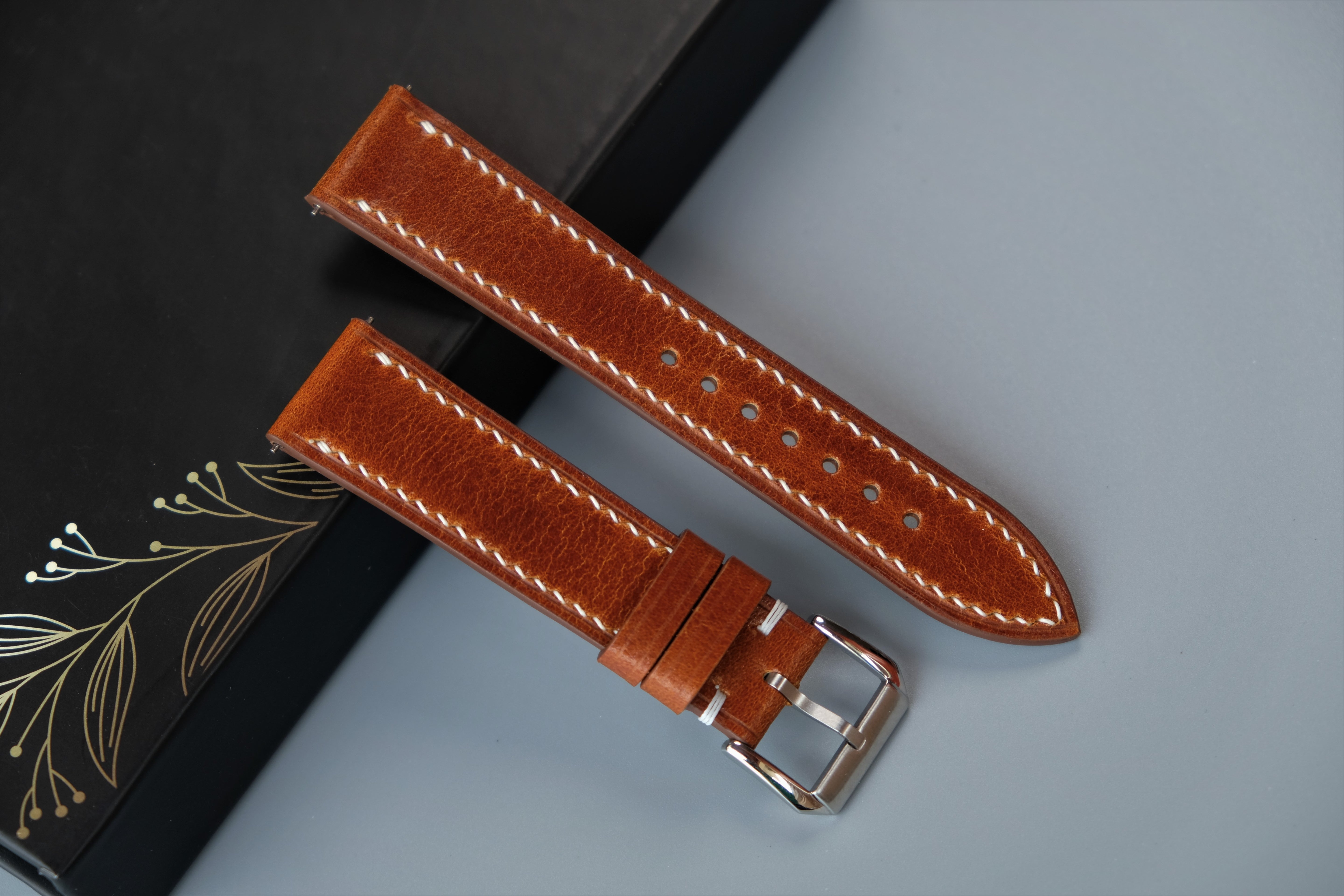 Cow Gold Calf Leather Watch Strap – Custom Sizes 10mm to 26mm