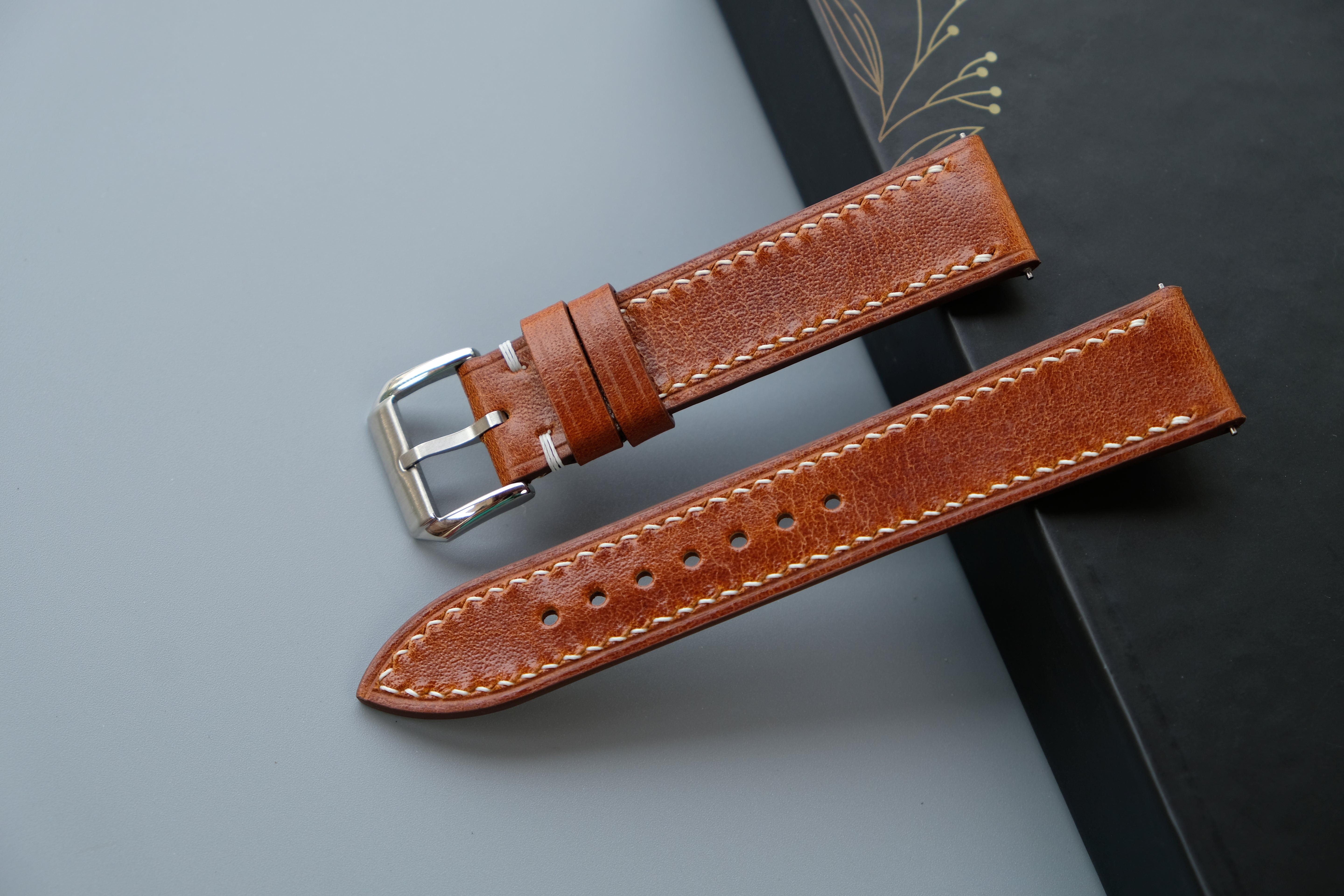 Cow Gold Calf Leather Watch Strap – Custom Sizes 10mm to 26mm
