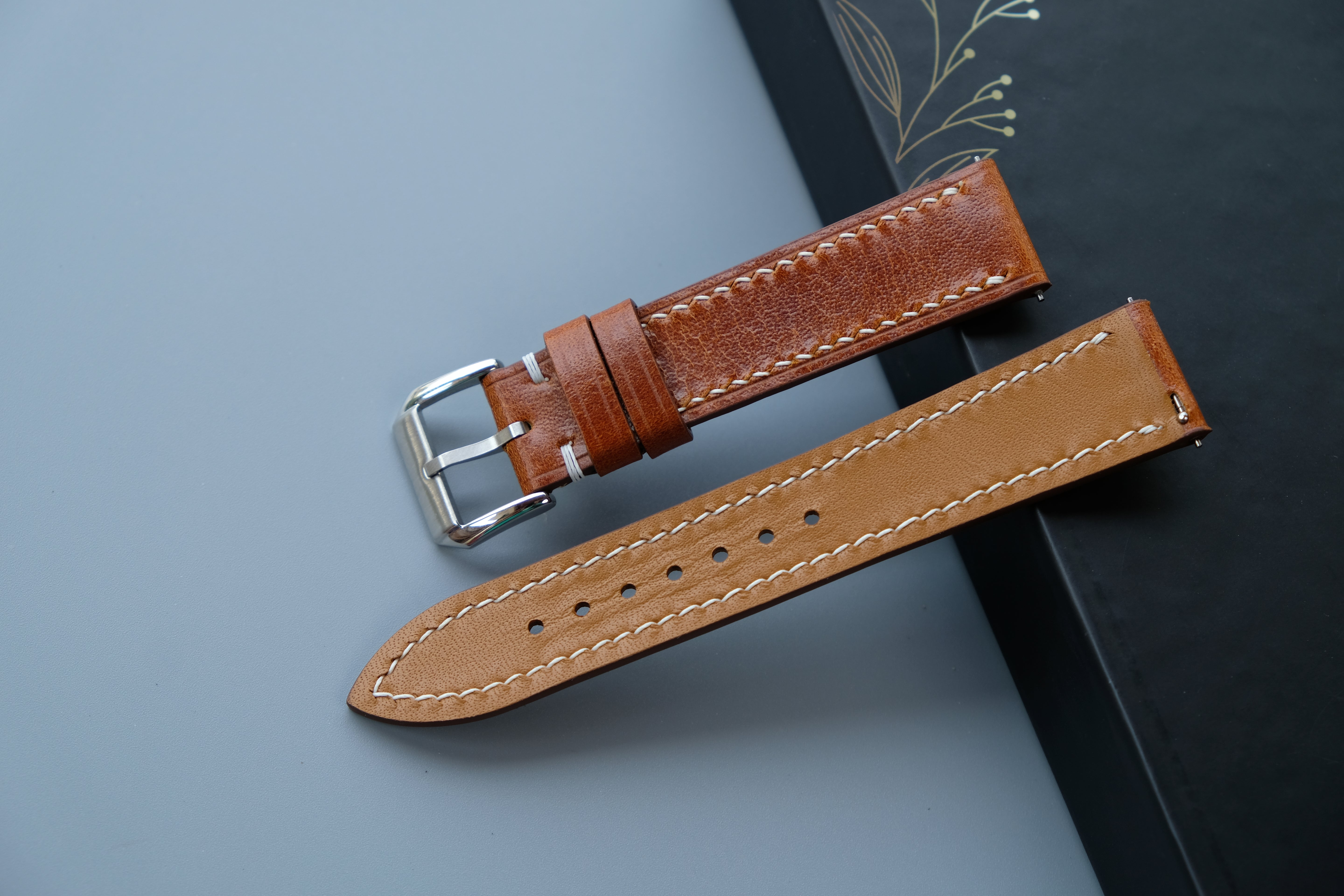 Cow Gold Calf Leather Watch Strap – Custom Sizes 10mm to 26mm