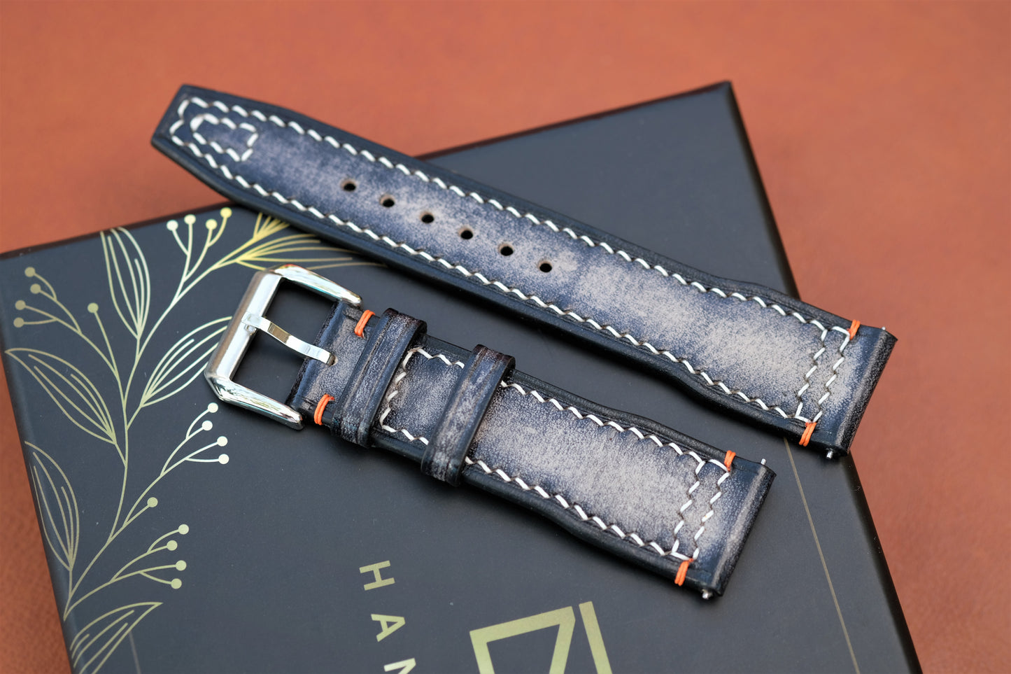 Gray Veg-Tan Leather Watch Strap