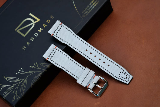 White Epsom Leather Watch Strap