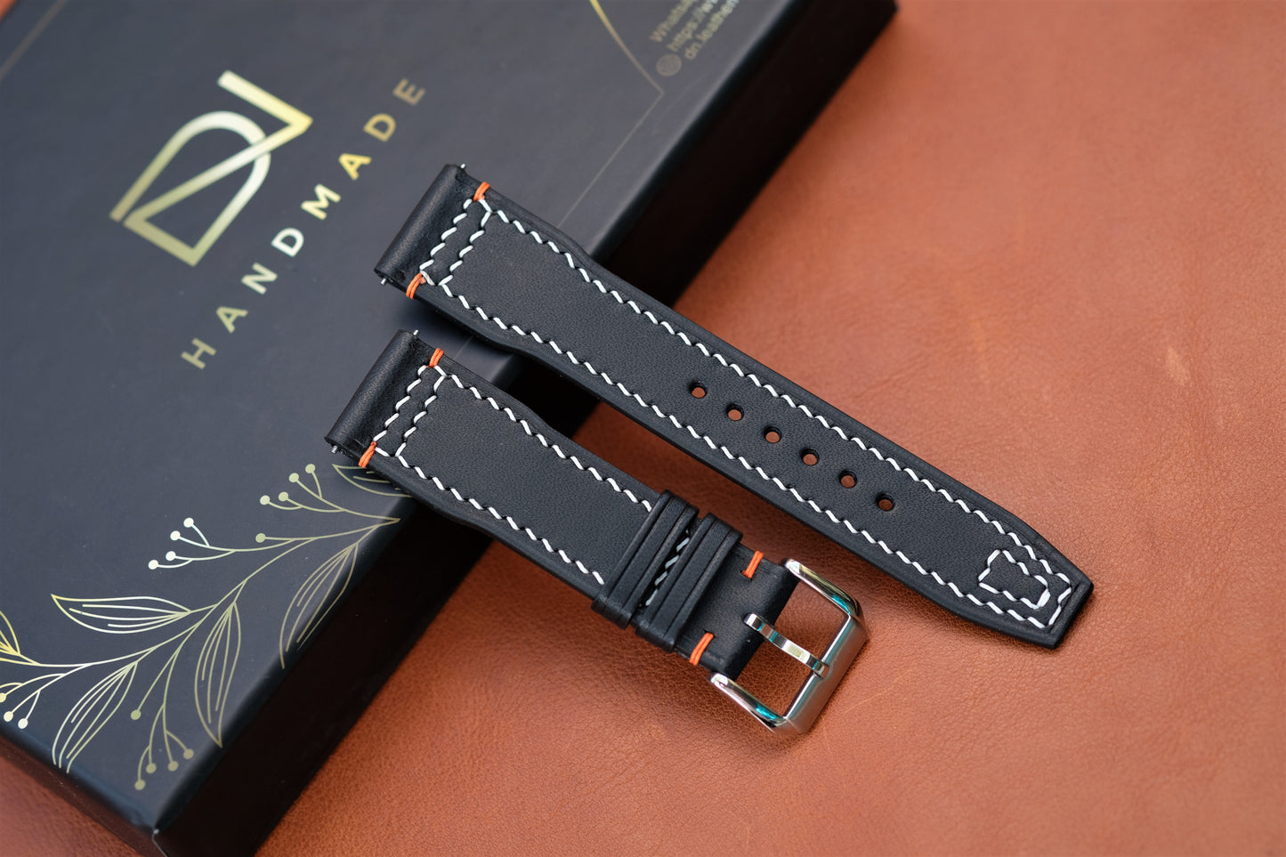 Black Buttero Leather Watch Strap