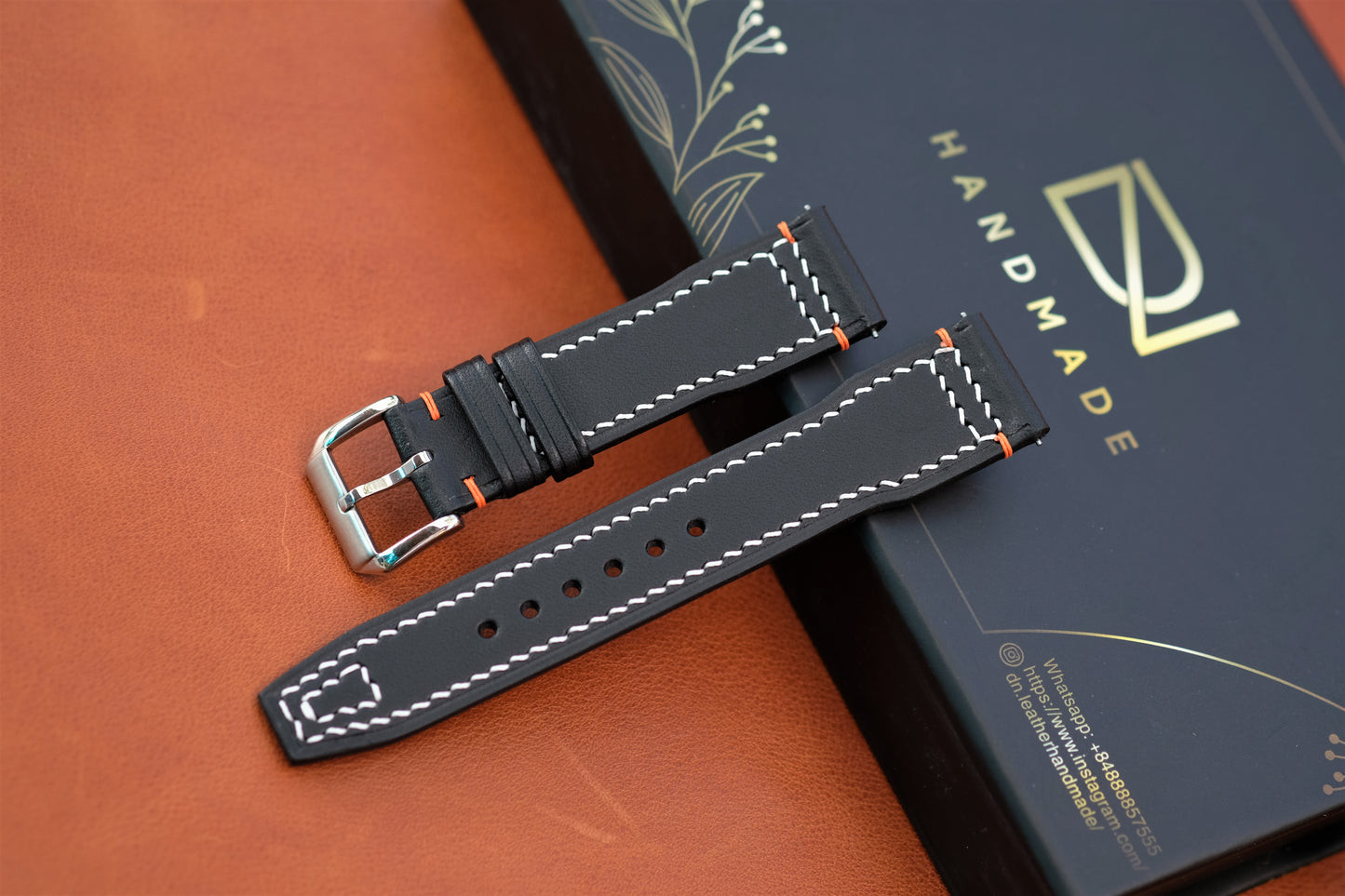 Black Buttero Leather Watch Strap