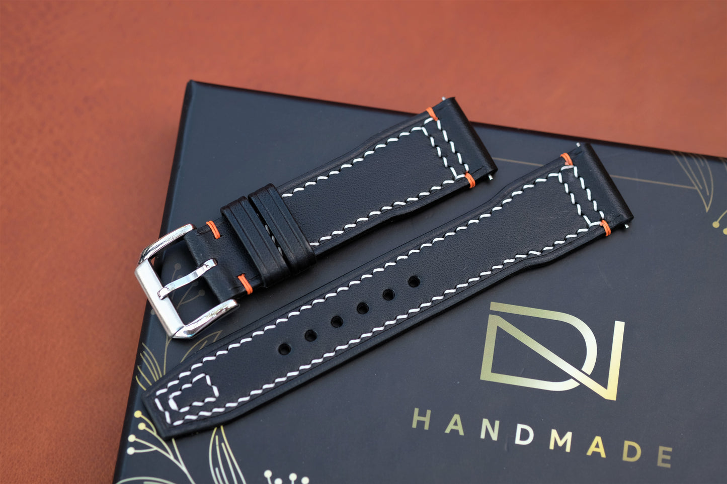 Black Buttero Leather Watch Strap