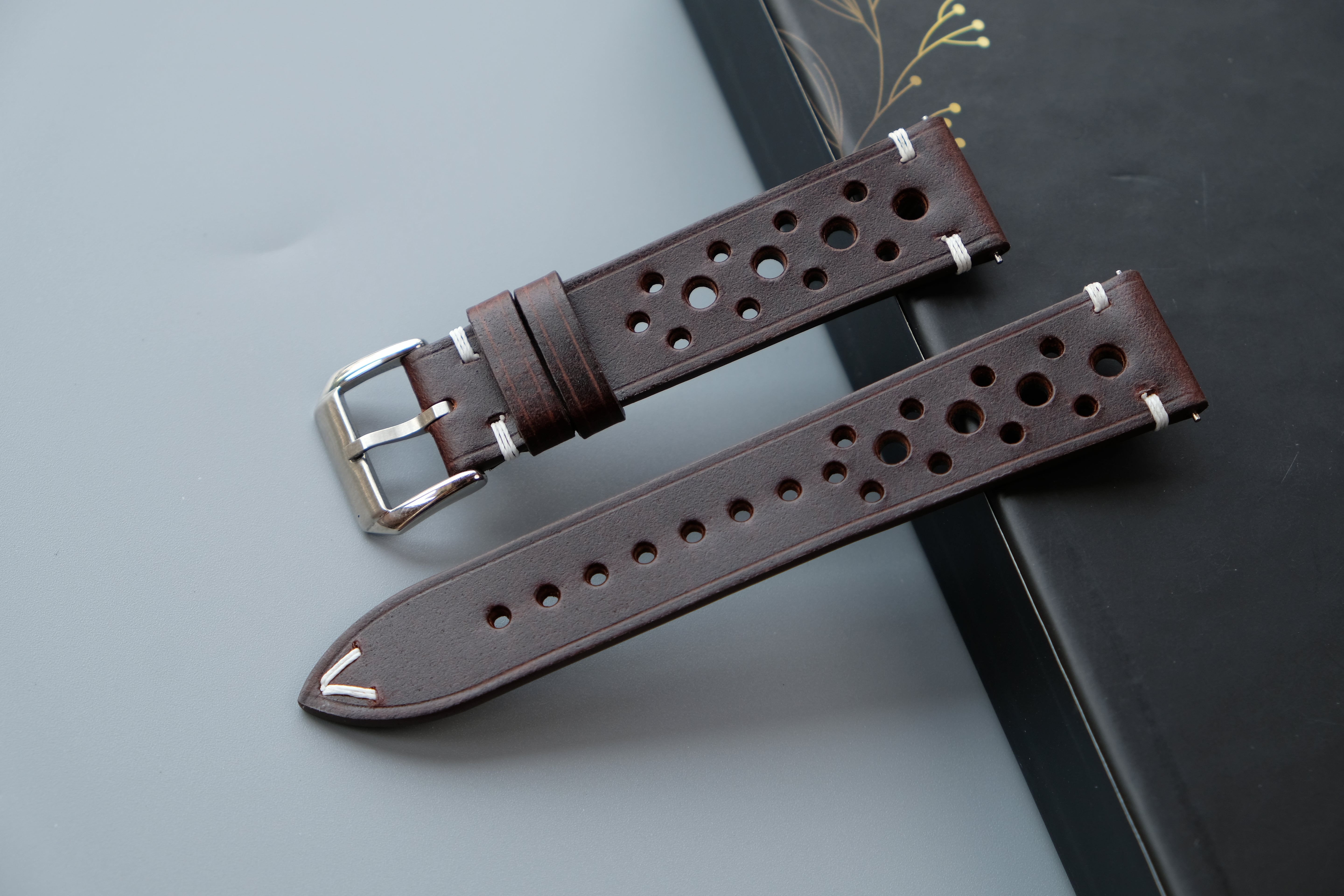 Rally Chocolate Calfskin Leather Watch Strap