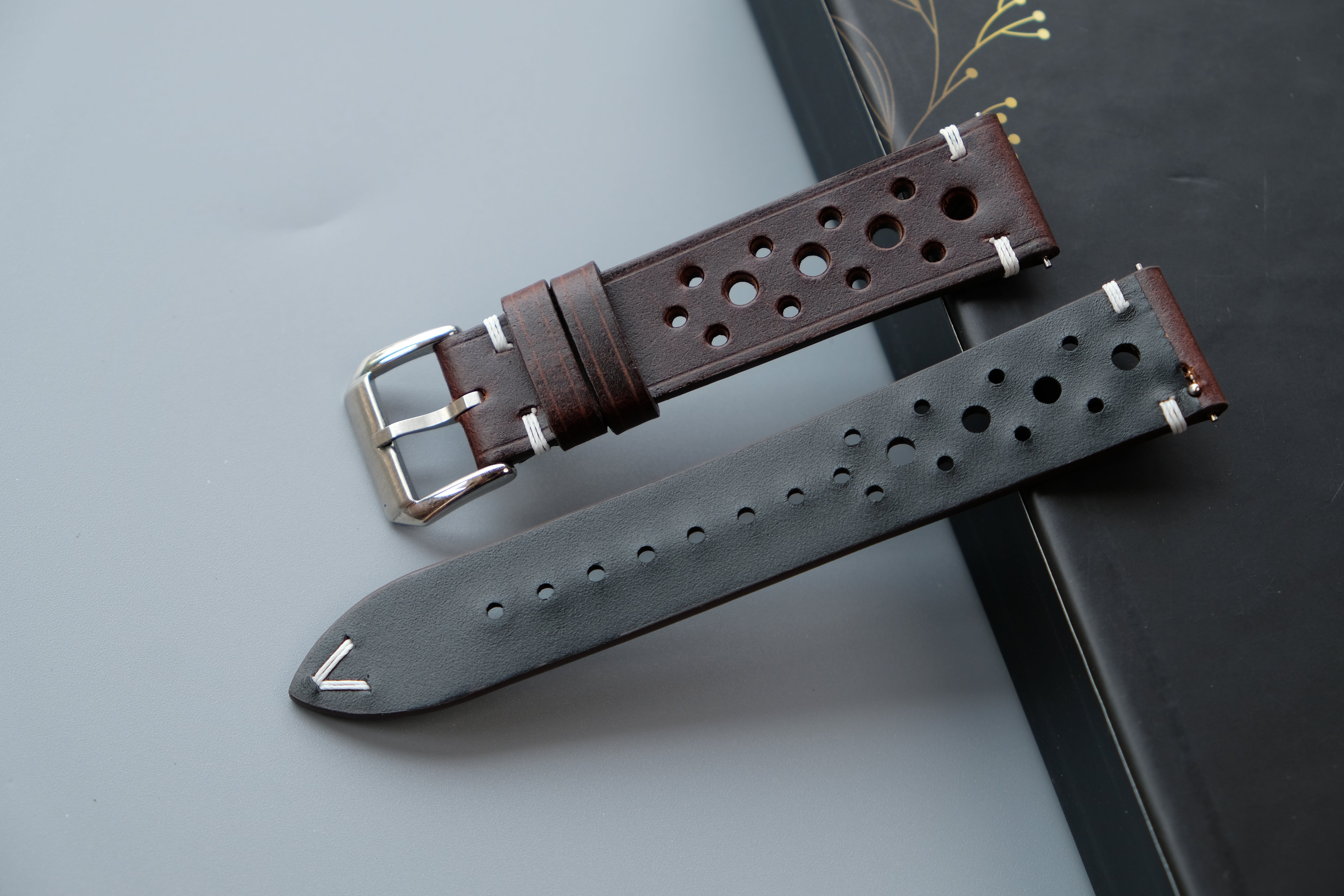 Rally Chocolate Calfskin Leather Watch Strap