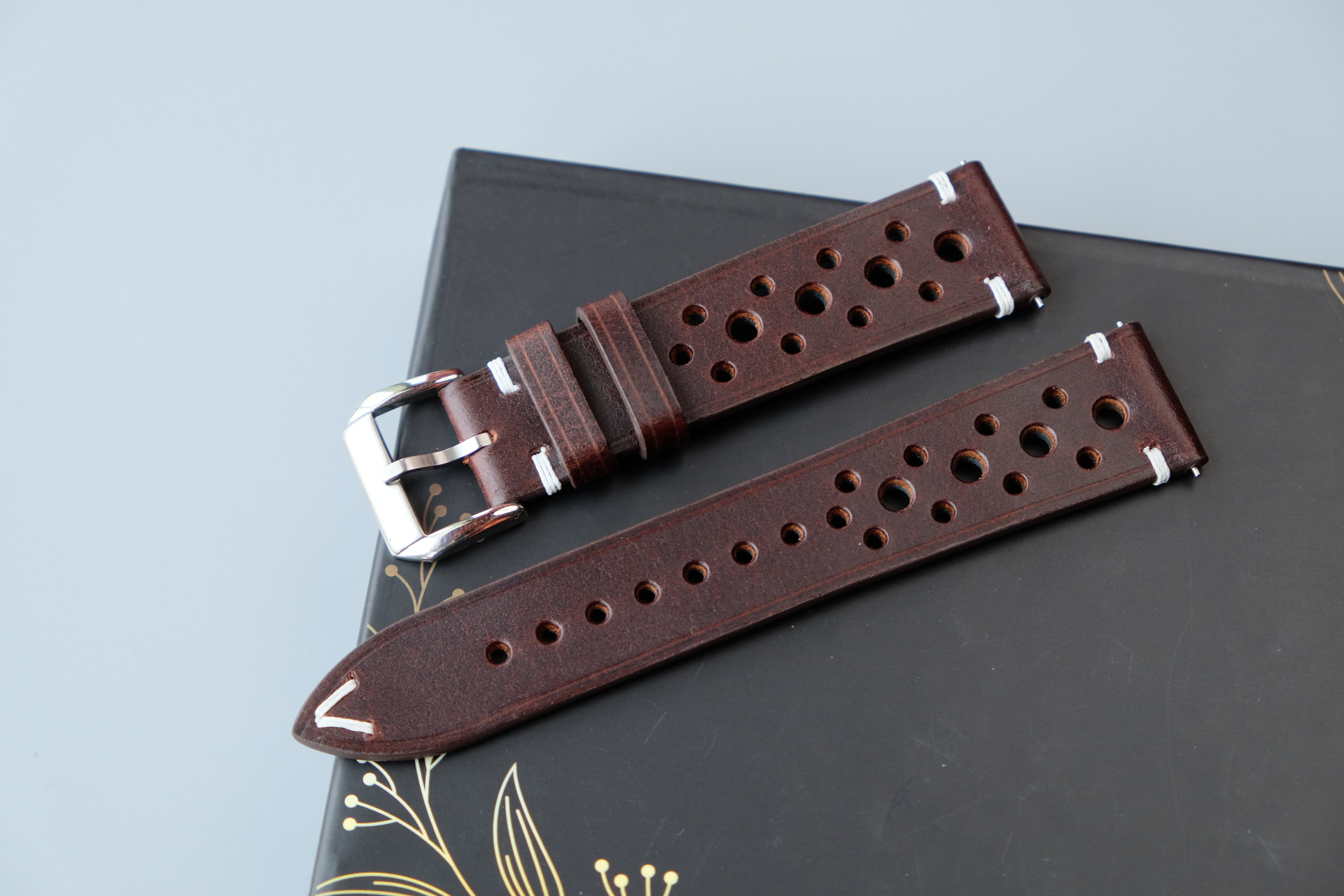 Rally Chocolate Calfskin Leather Watch Strap