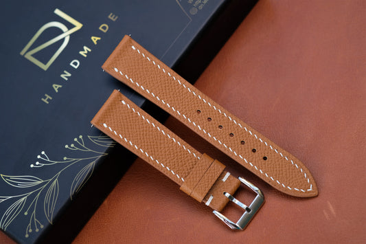 Gold Epsom Leather Watch Strap