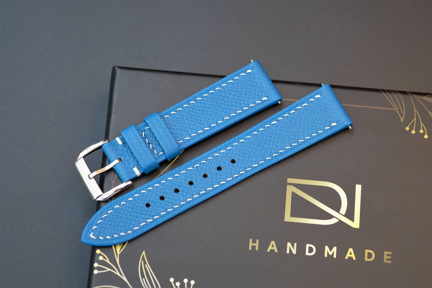 Light Blue Epsom Leather Watch Strap