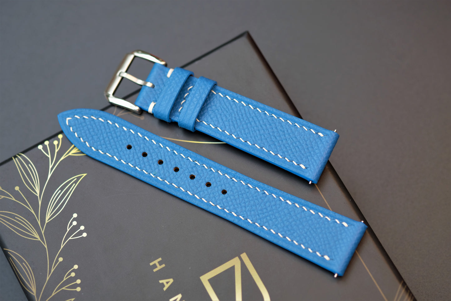 Light Blue Epsom Leather Watch Strap