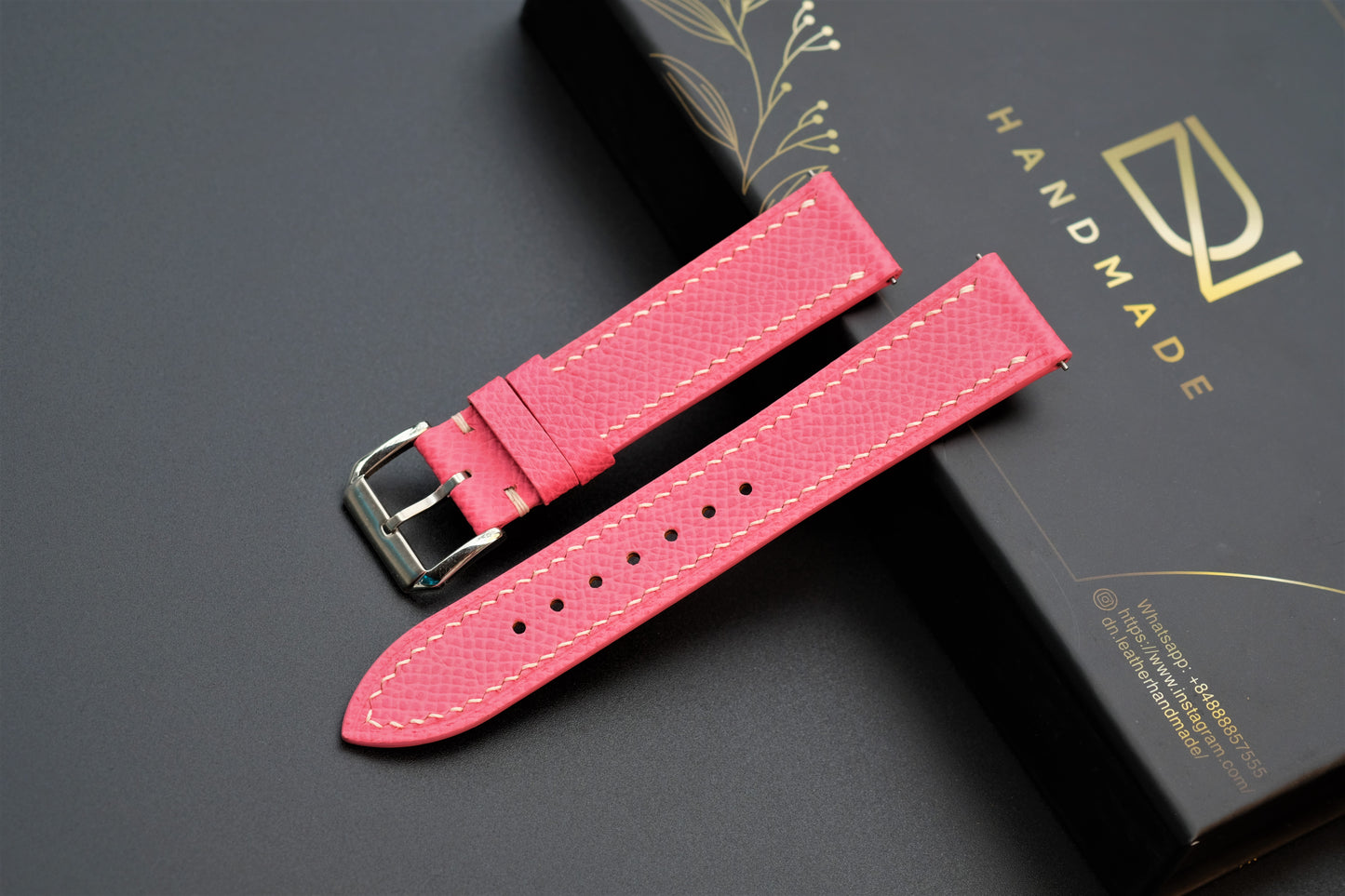 Light Pink Epsom Leather Watch Strap