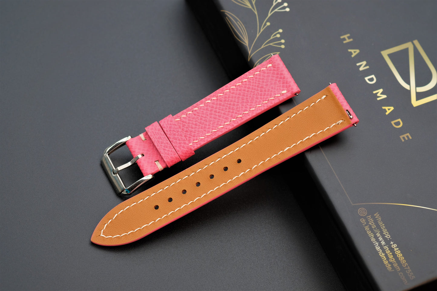 Light Pink Epsom Leather Watch Strap