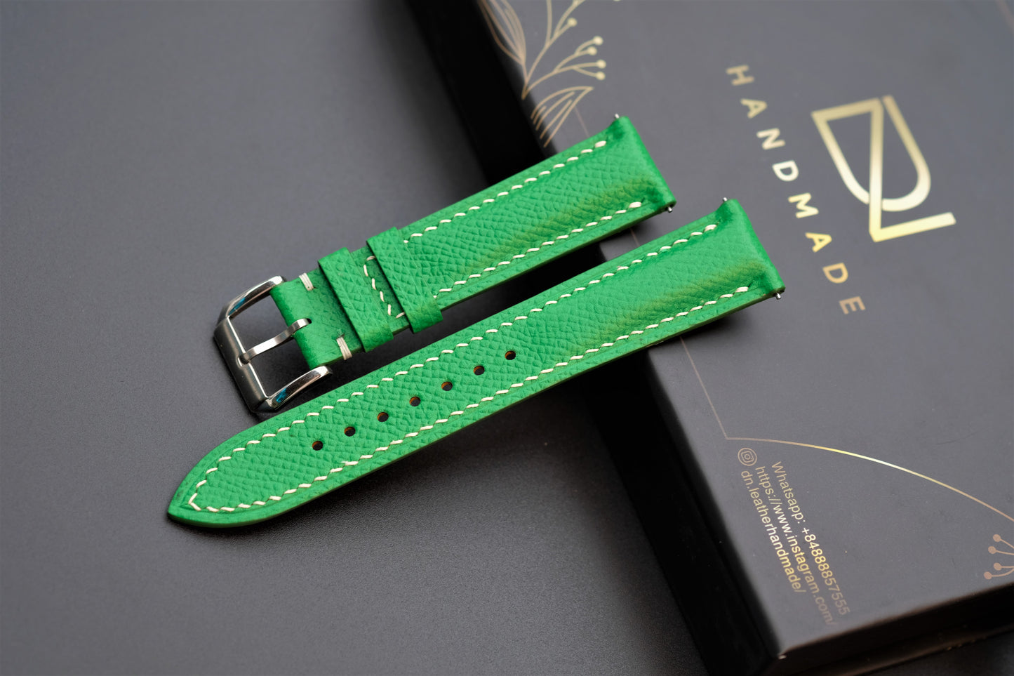 Light Green Epsom Leather Watch Strap