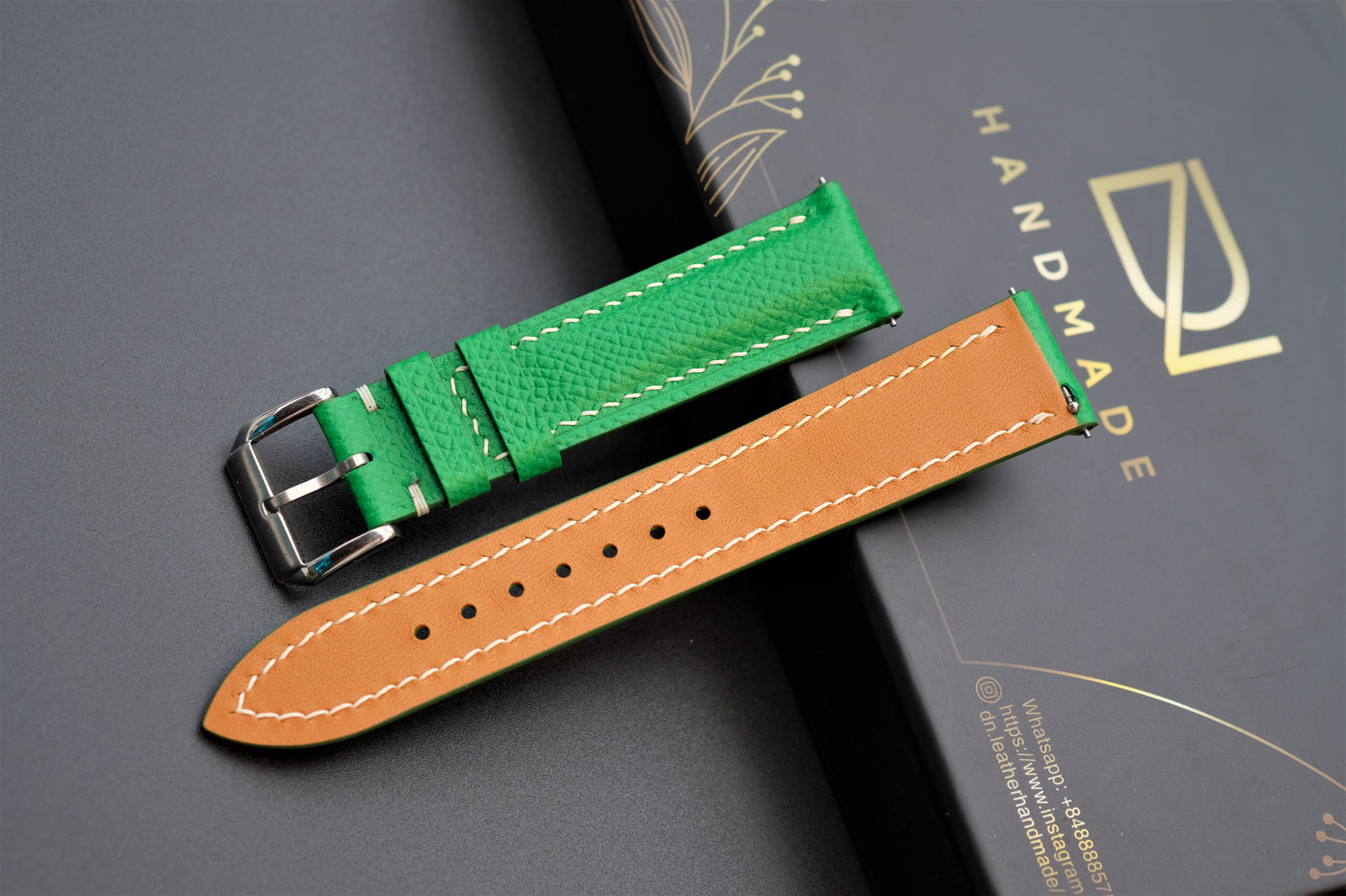 Light Green Epsom Leather Watch Strap